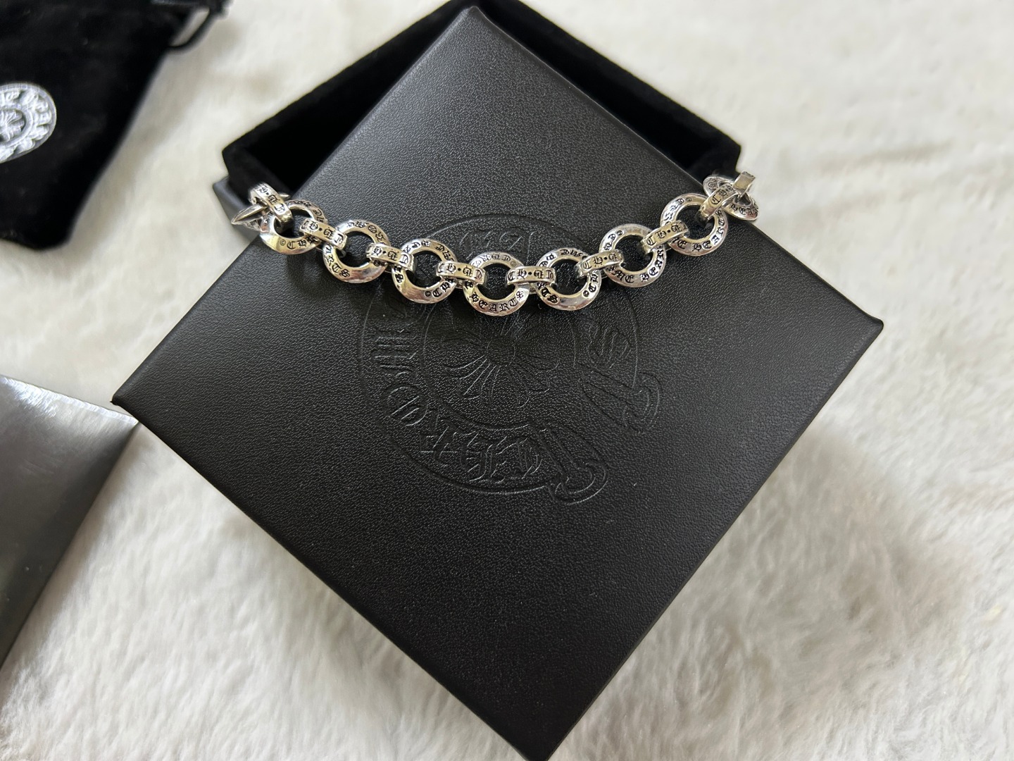 Chrome Hearts chrome herats 克罗心 环环相扣十字架手链 长度：18-20-22CM