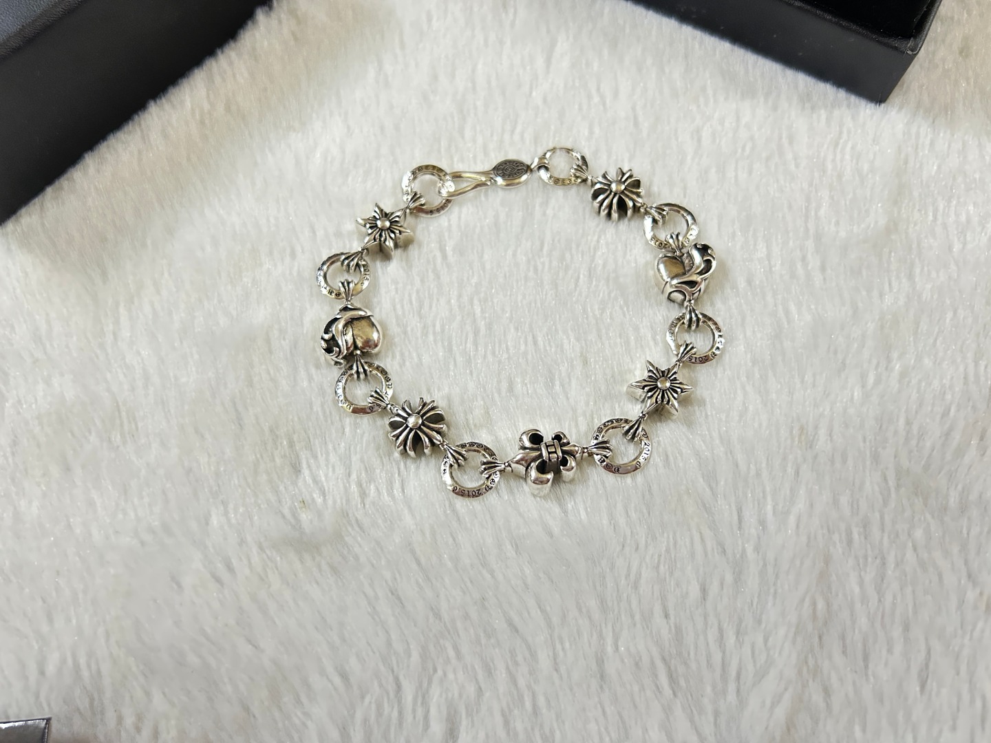 Chrome Hearts chrome herats 克罗心 心形十字花船锚手链 长度：18-20厘米