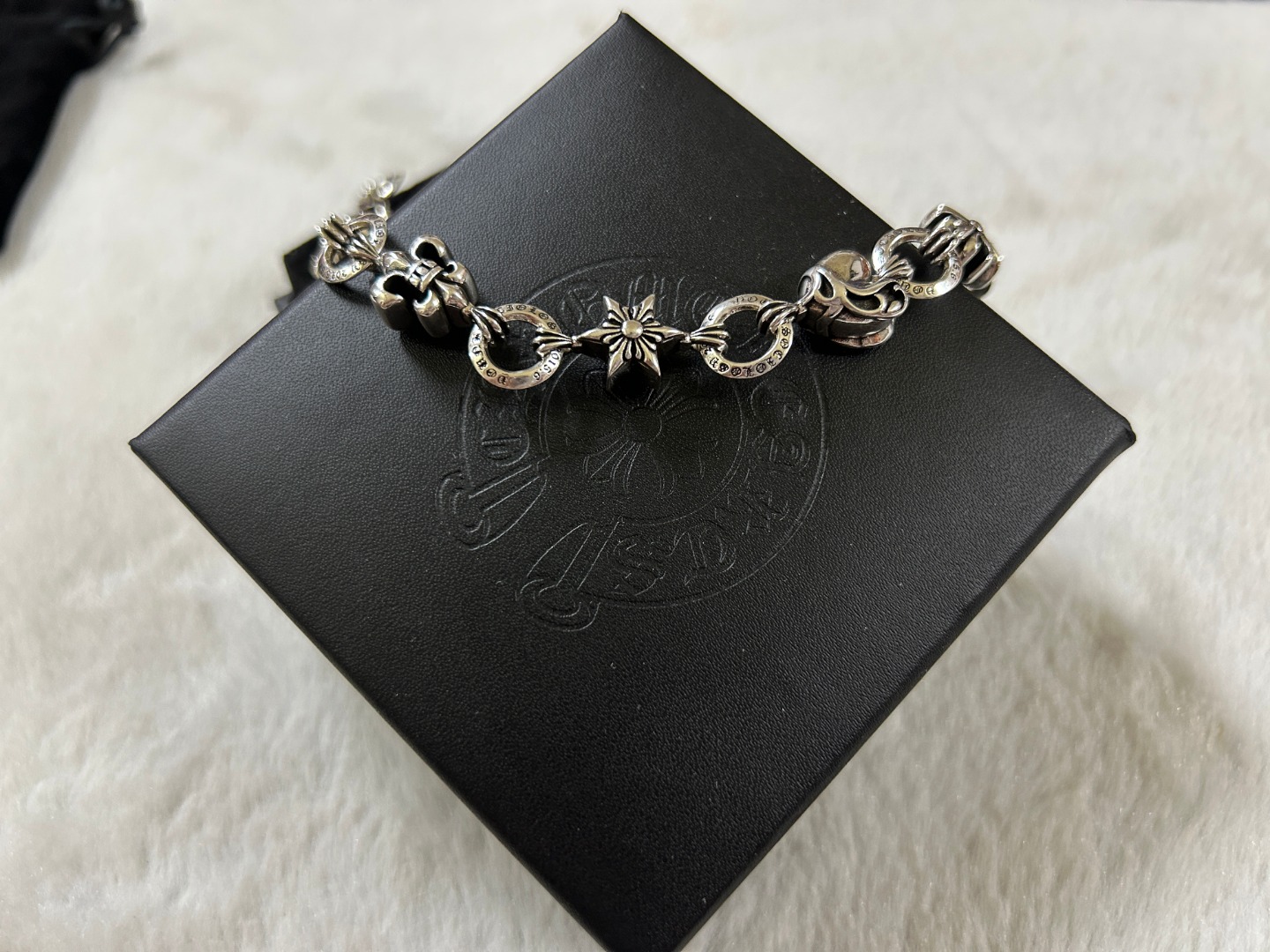 Chrome Hearts chrome herats 克罗心 心形十字花船锚手链 长度：18-20厘米