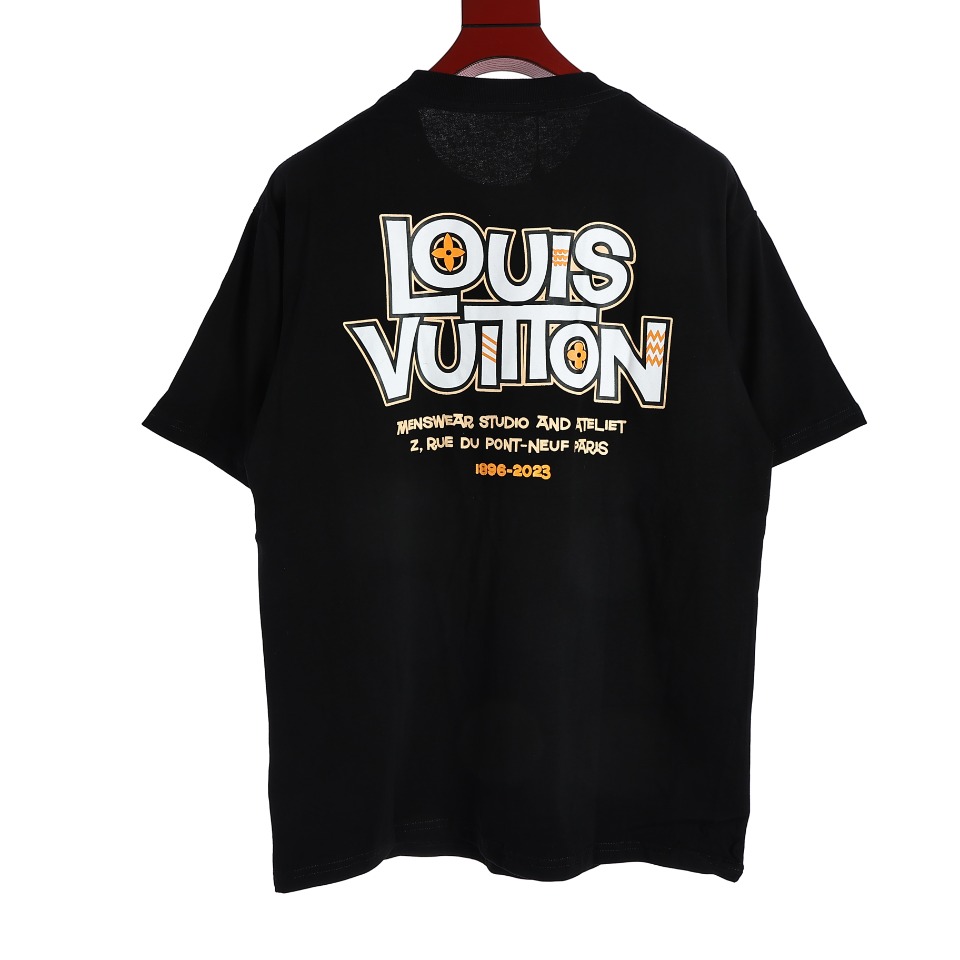 LouisVuitton/ 路易威登 23ss 拼色logo印花短袖T恤