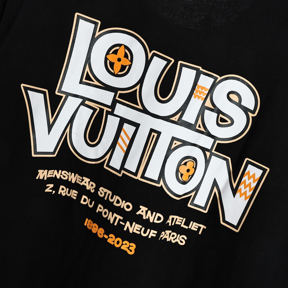 LouisVuitton/ 路易威登 23ss 拼色logo印花短袖T恤