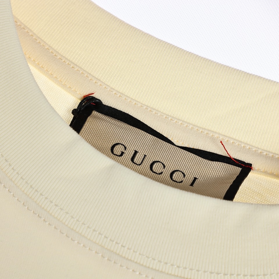 Gucci/古驰限定款1921系列双G手绘涂鸦短袖T恤