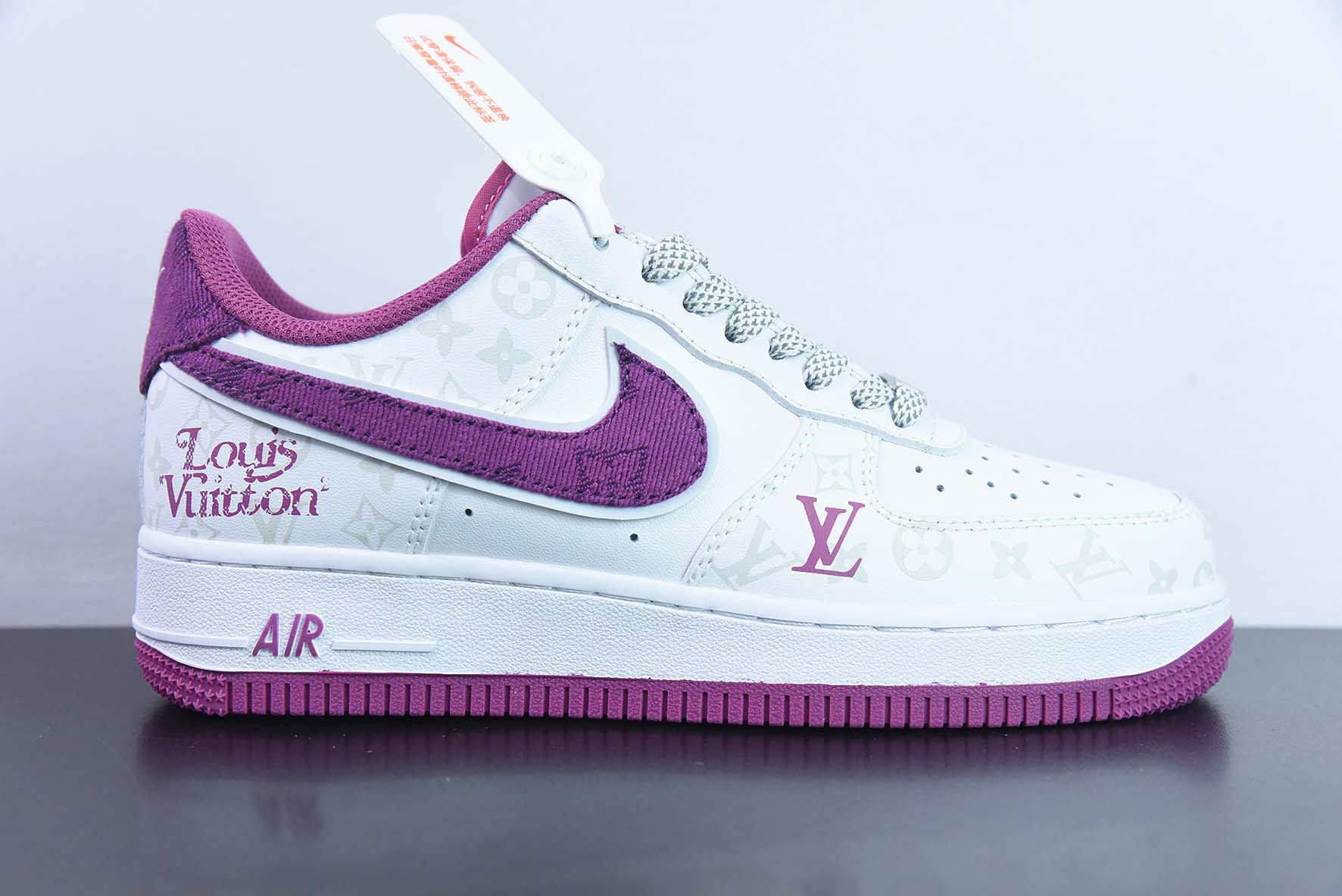 Nike Air Force 1 07 空军一号“皮革白紫牛仔LV老花”低帮运动鞋 货号:CV0670-500