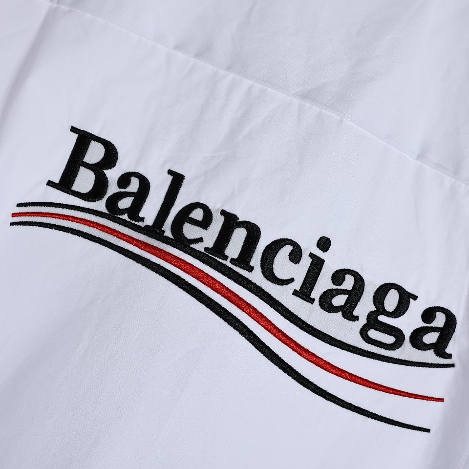 240 BALENCIAGA/巴黎世家 23ss经典可乐刺绣LOGO长袖衬衫