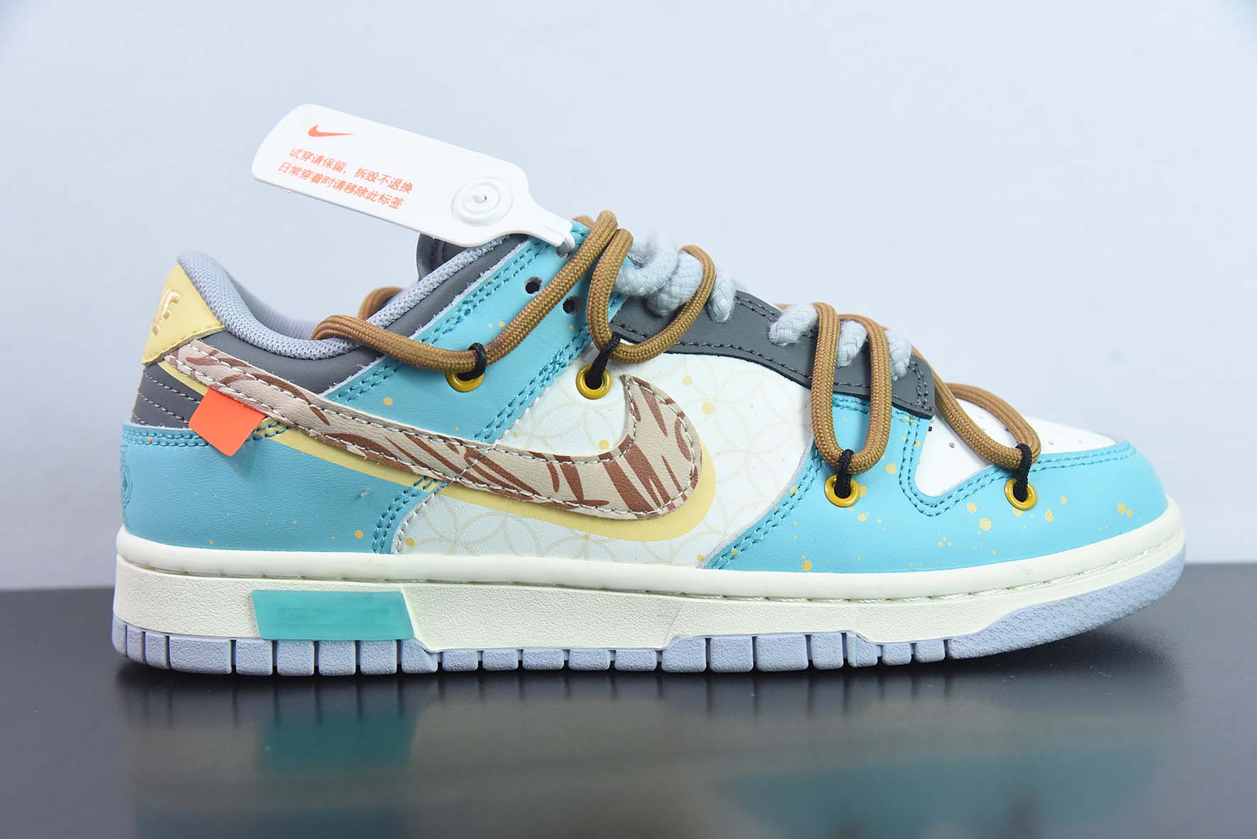 Nike SB Dunk Low  定制绑带 扣篮系列复古低帮休闲运动滑板板鞋货号：DD1503-105