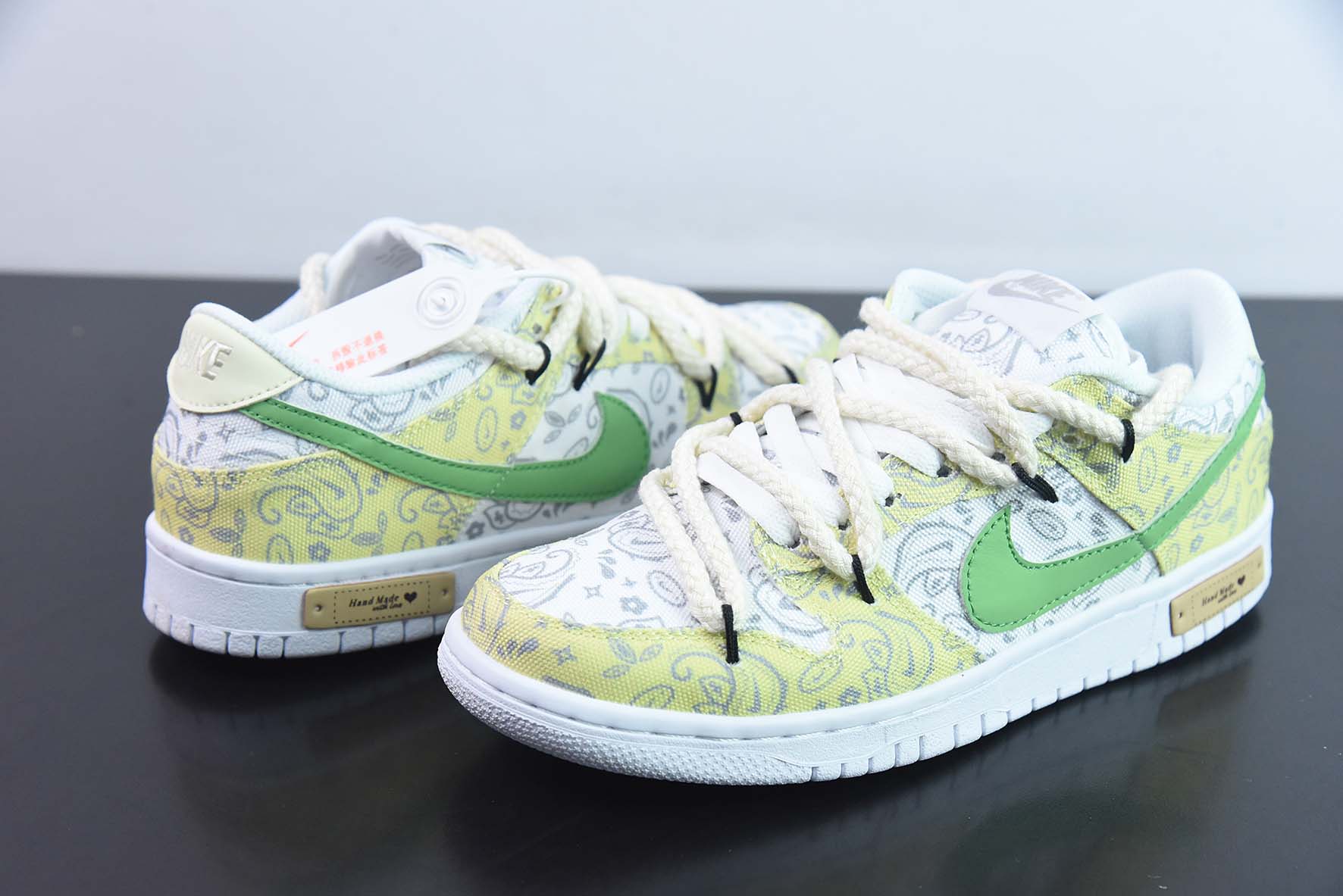 Nike SB Dunk Low  定制绑带 扣篮系列复古低帮休闲运动滑板板鞋