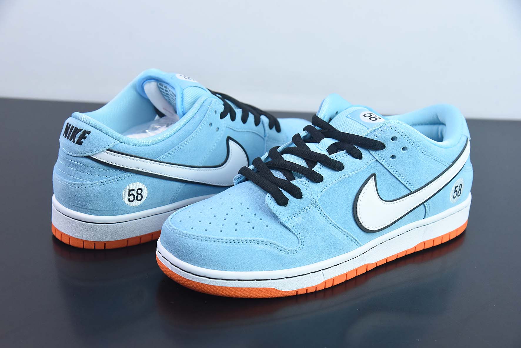Nike SB Dunk Low Pro"Club 58 Gulf"扣篮系列低帮休闲运动滑板板鞋“麂皮浅海蓝白58”货号:BQ6817-401