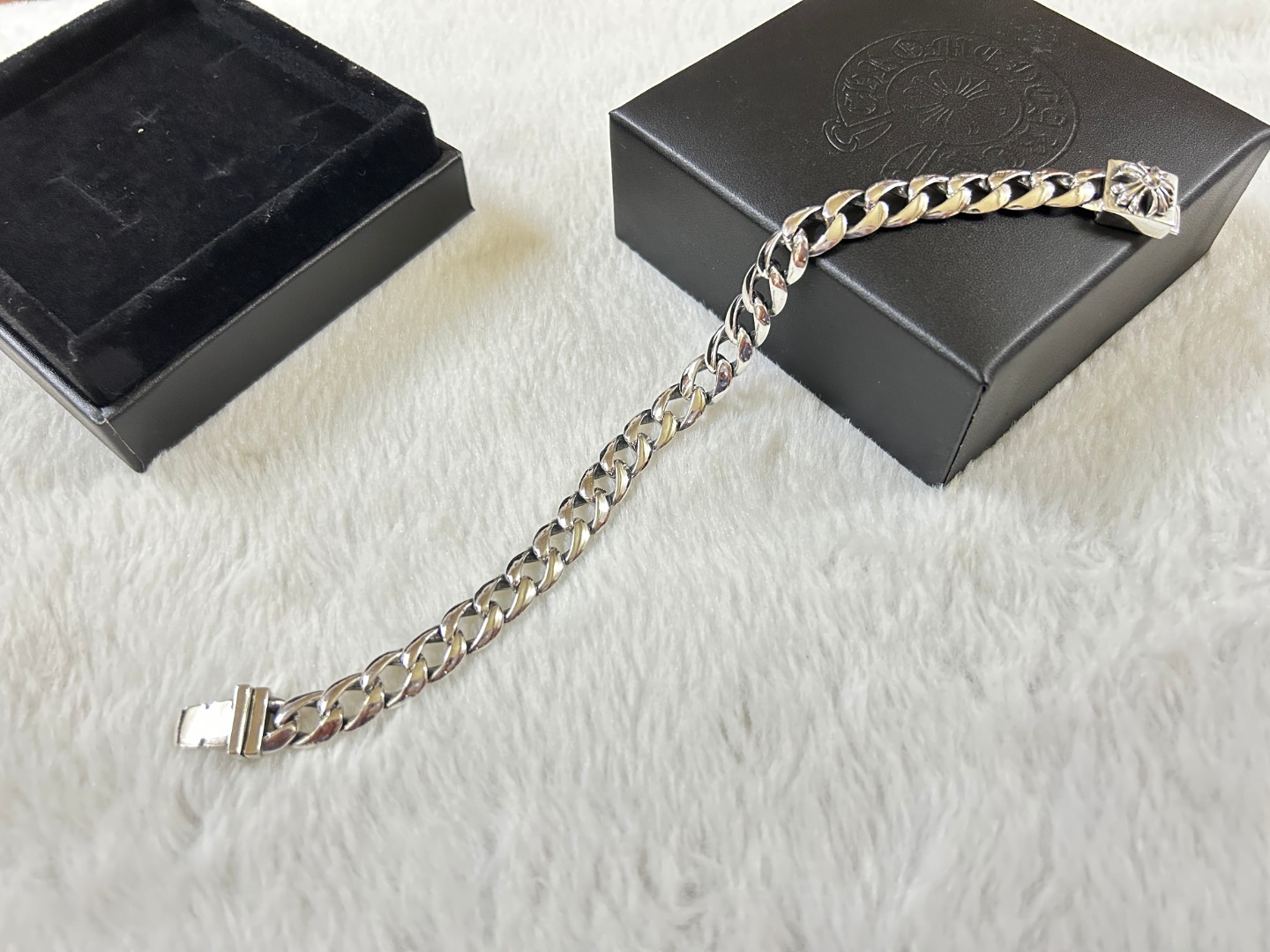 Chrome Hearts herats 克罗心 十字花光板手链 长度：18-20-22厘米