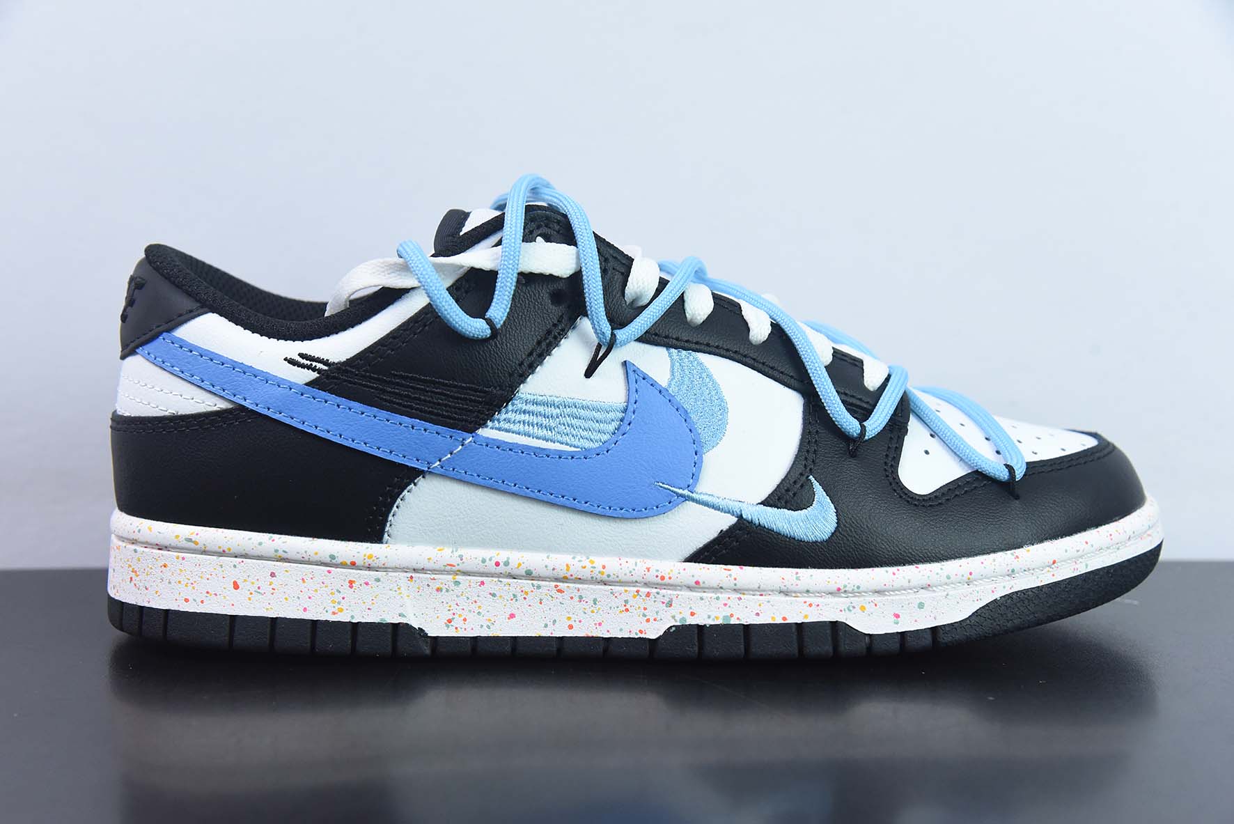 VBM91471749 Nk Dunk Low "Multi Color" con tres ganchos, versión personalizada deconstruida con correas, zapatillas casu…