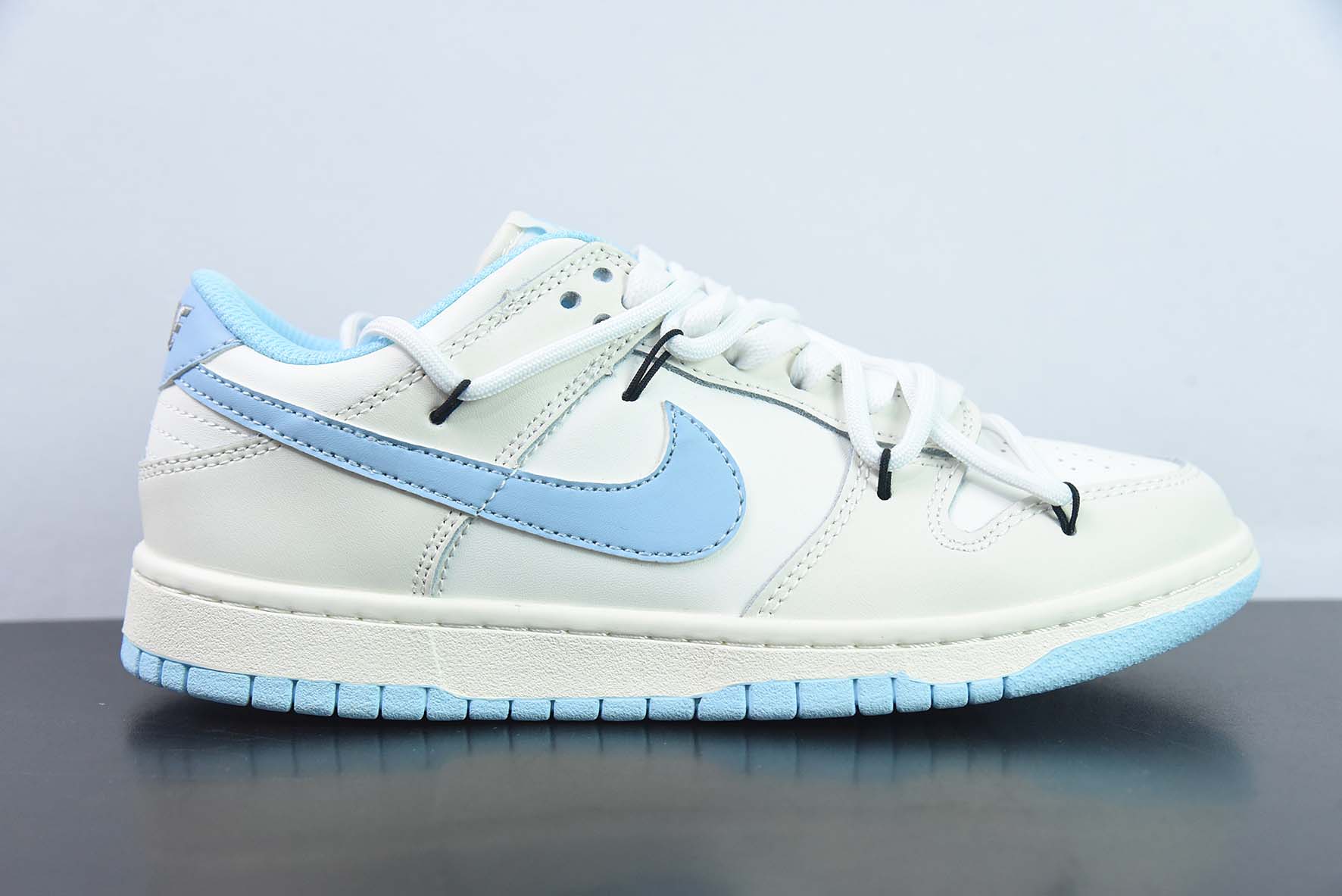 ZAJR77471339 NK SB Dunk Low deconstruido con cordones, azul leche, número de producto: DN1431-001, tallas: 36-45