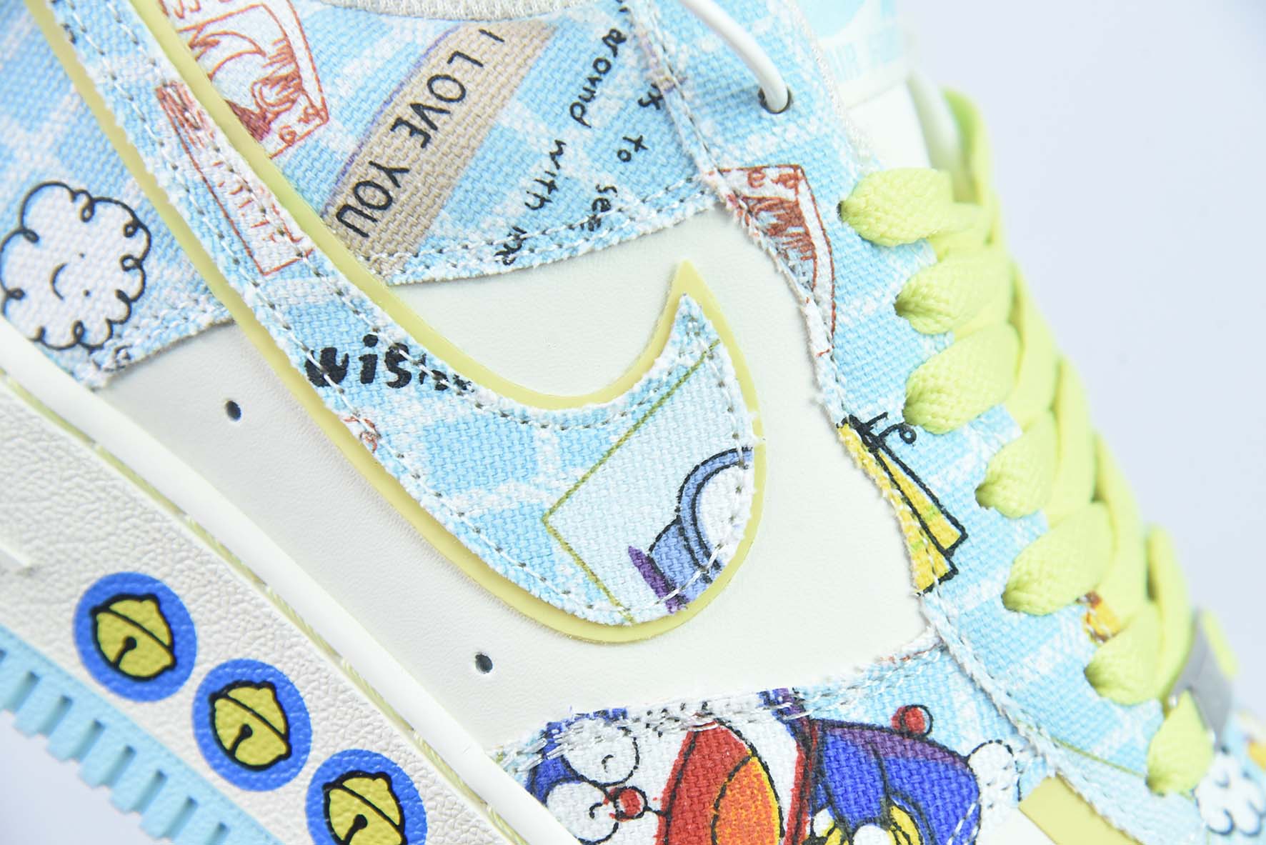 耐克Nike Air Force 1’07 Low"Doraemo"空军一号“米白浅蓝黄哆啦A梦叮当猫”货号:FB0607-055