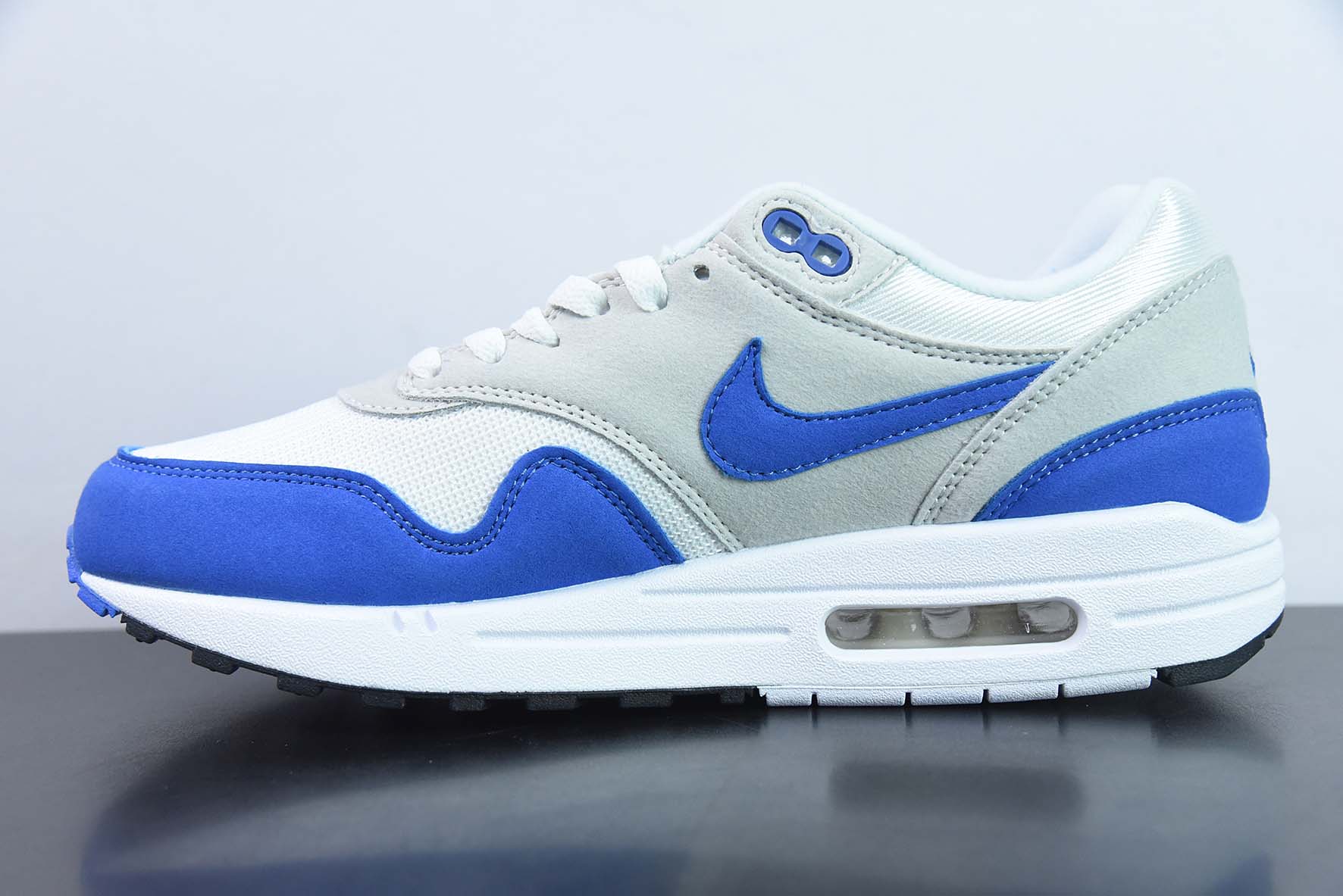 Nike Air Max 1 PRM公司级版本 复古休闲跑步鞋 白蓝 货号:908375 102