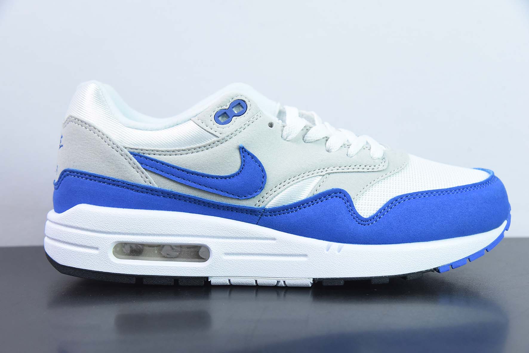 Nike Air Max 1 PRM公司级版本 复古休闲跑步鞋 白蓝 货号:908375 102