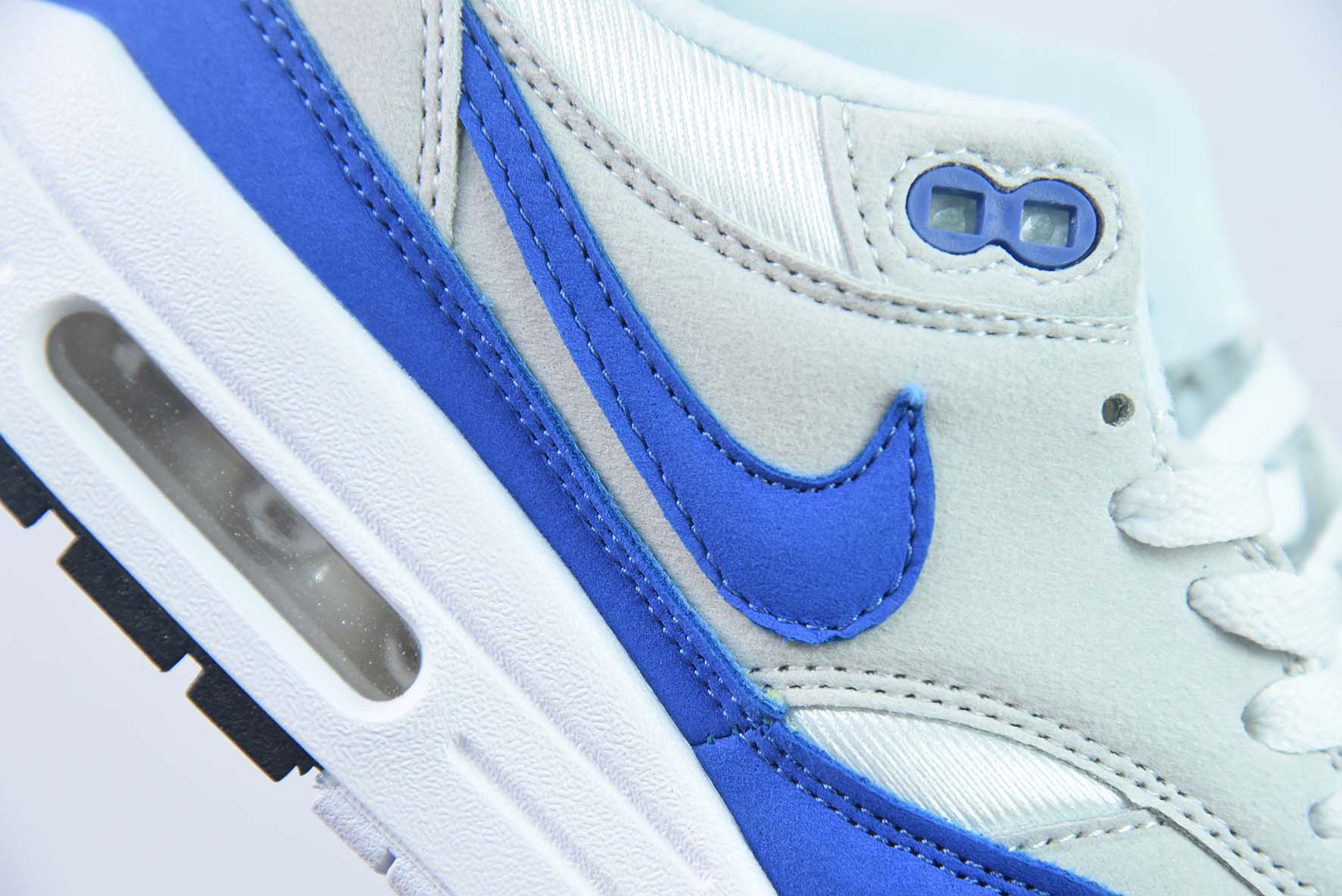 Nike Air Max 1 PRM公司级版本 复古休闲跑步鞋 白蓝 货号:908375 102