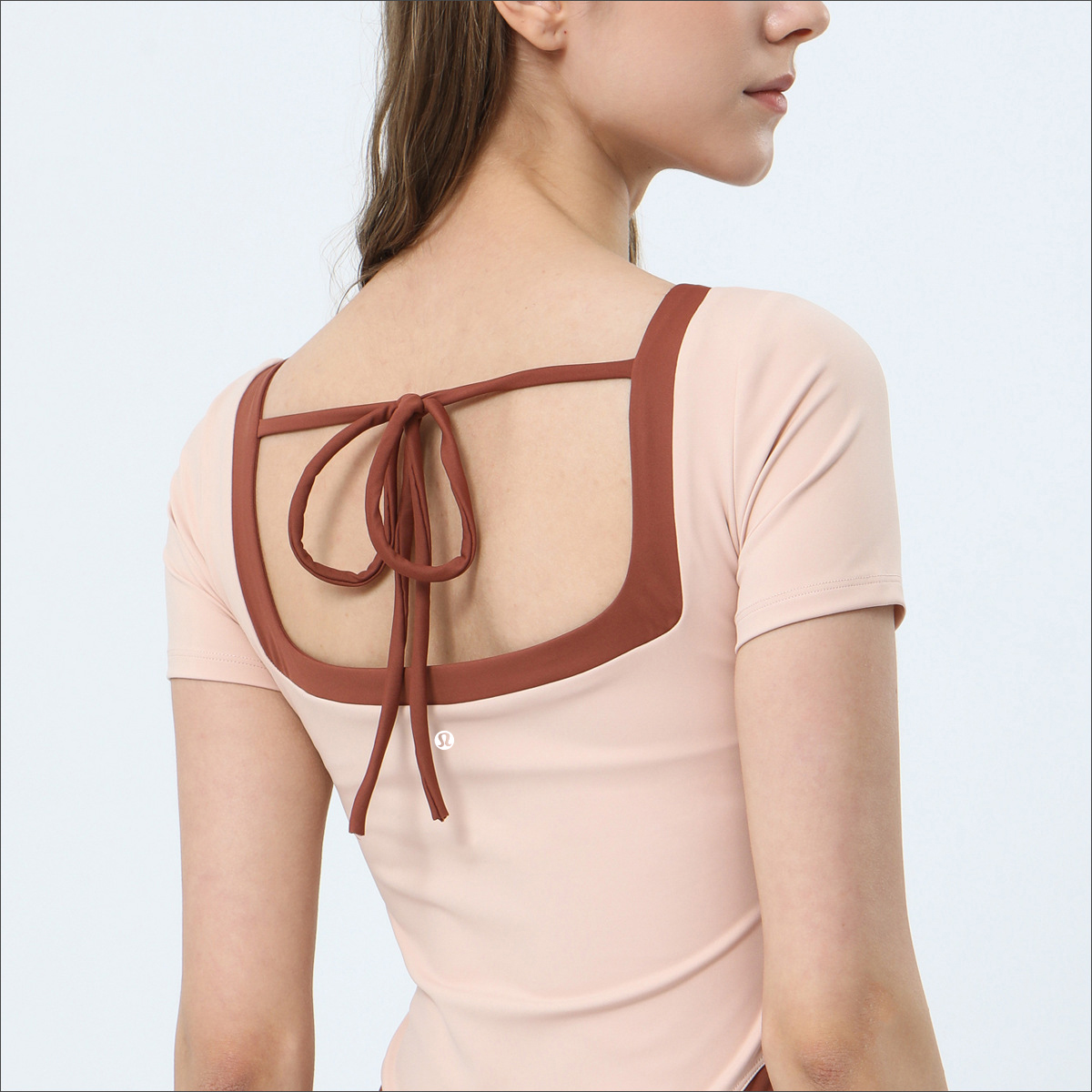 Lululemon t-shirt yoga light cream and sage green