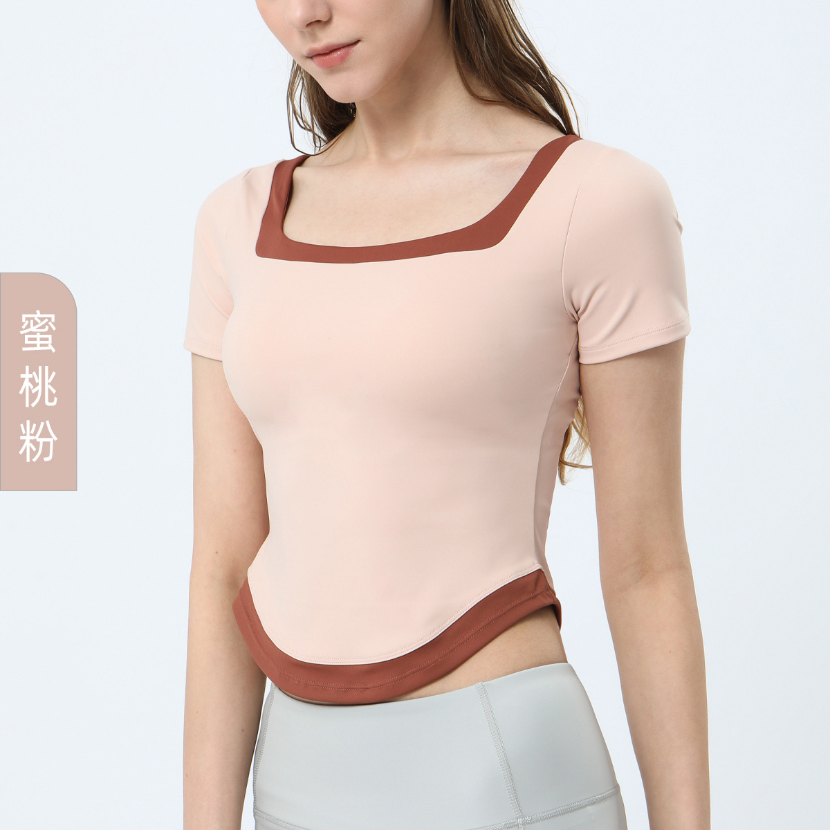 Lululemon t-shirt yoga light cream and sage green