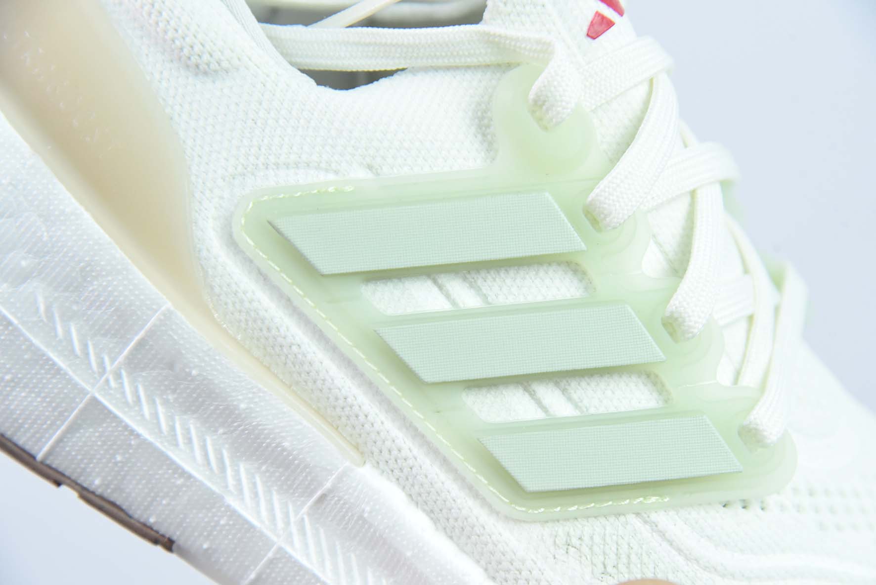 阿迪达斯Adidas Pure Boost 2023 Light"Mint/White"23版轻弹 针织浅薄荷绿白橙”HQ6348