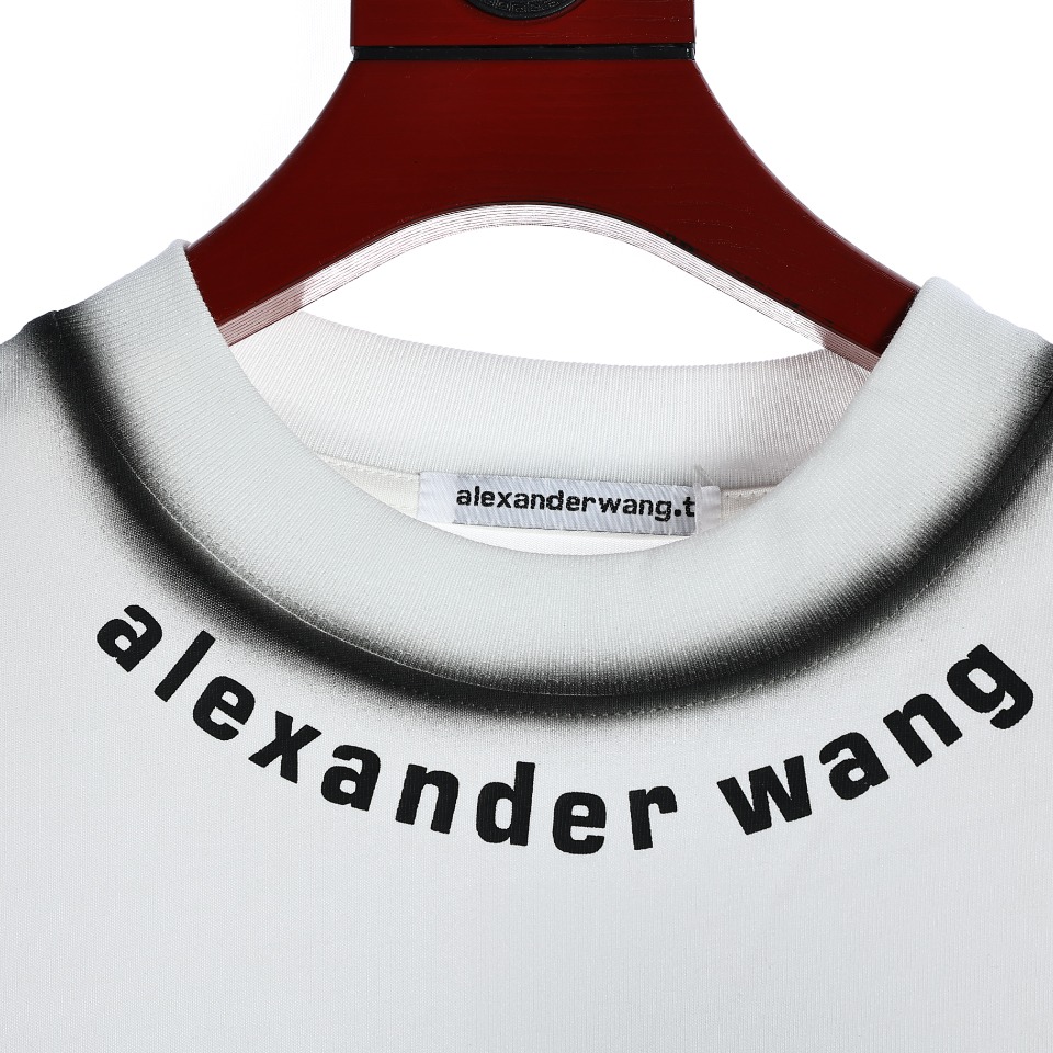 170 Alexander Wang/亚历山大王ADW 手工喷墨领口字母印花短袖T恤 2