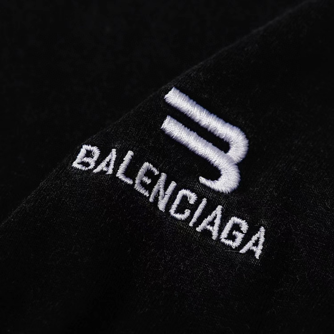 170 高版本BALENCIAGA/巴黎世家 刺绣logo洗水做旧短袖T恤