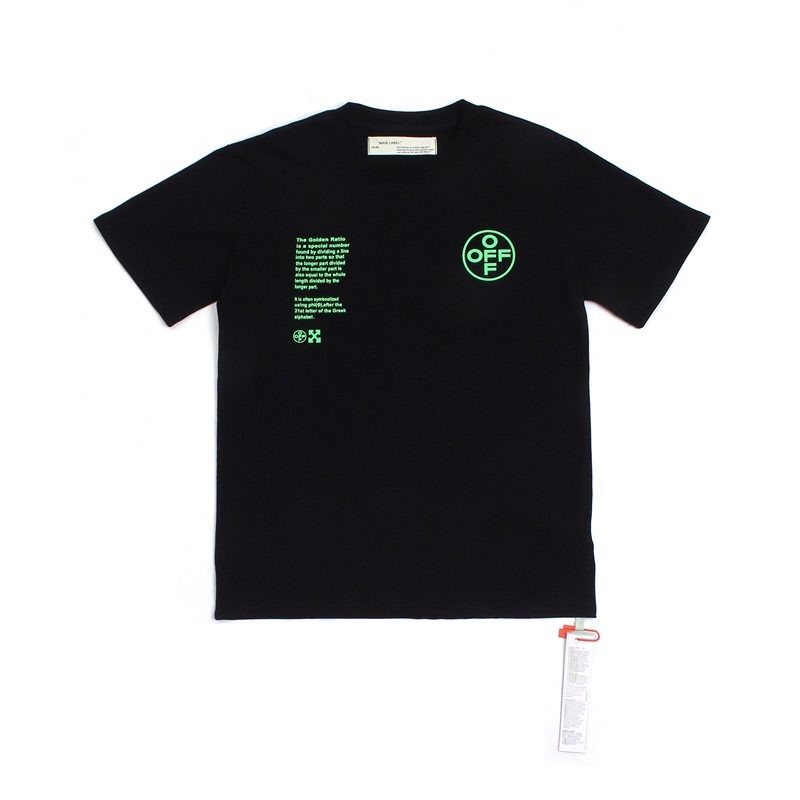 170 高版本OFF WHITE C/O VIRGIL ABLOH 20SS 几何荧光绿箭头短袖