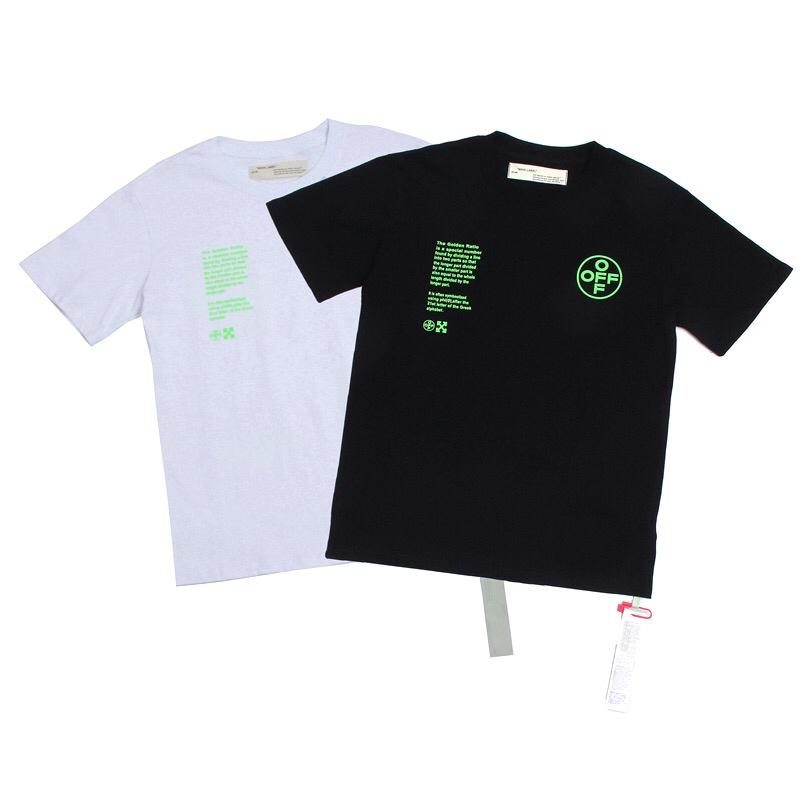 170 高版本OFF WHITE C/O VIRGIL ABLOH 20SS 几何荧光绿箭头短袖