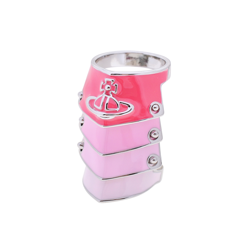 NO:104426,Queen Mother Painted Four-Section Ring-Silver Powder Gradient, Queen Mother Ring, Ring19860909西太后烤漆四节戒指-银粉渐变,西太后戒指,ring,Jewelry