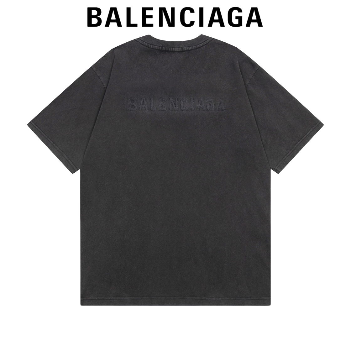 170 高版本BALENCIAGA巴黎世家洗水做旧刺绣短袖