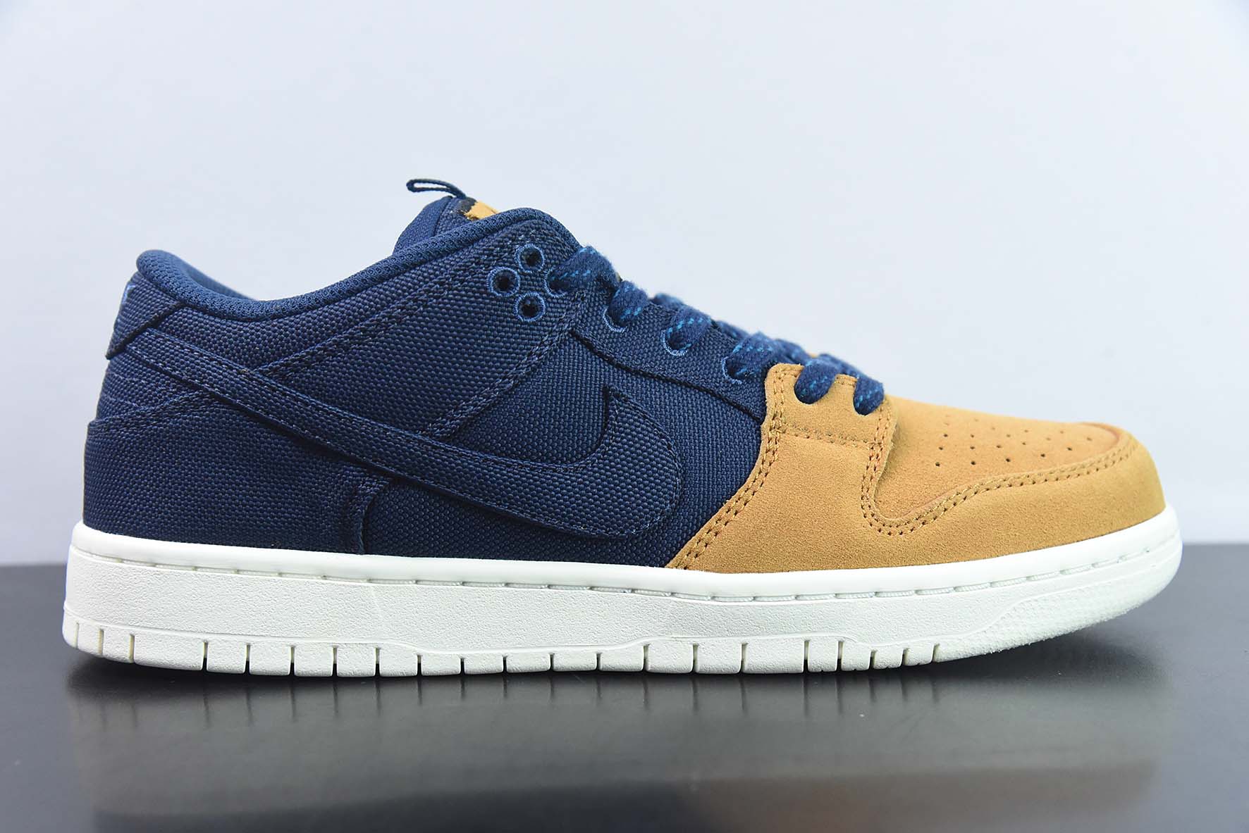 TBE33110244 NK SB Dunk Low Pro PRM "Midnight Navy/Ochre" serie Dunk, zapatillas de skate casuales de caña baja, "azul m…