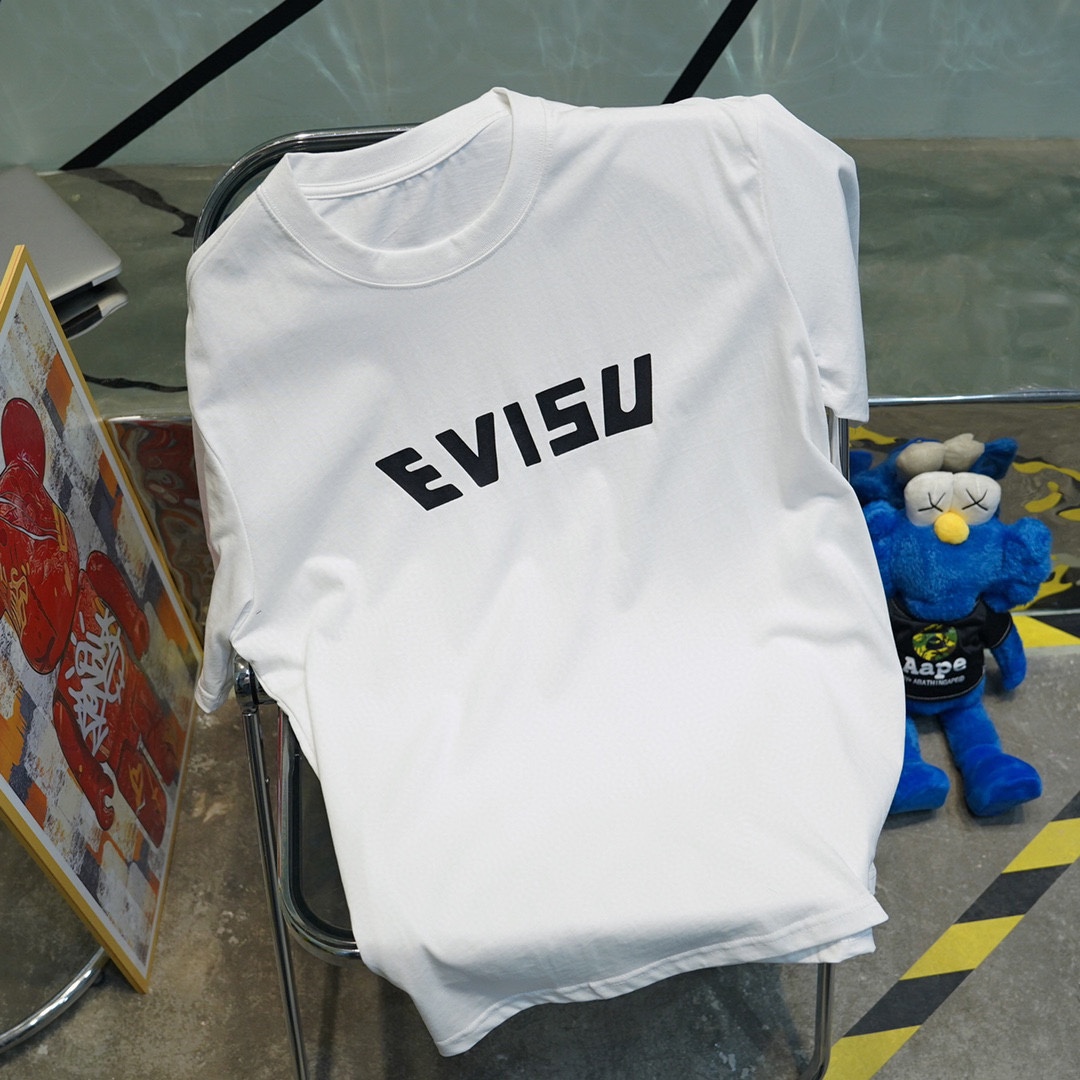 高版本EVISU/福神海浪与龙首神鱼大M印花短袖