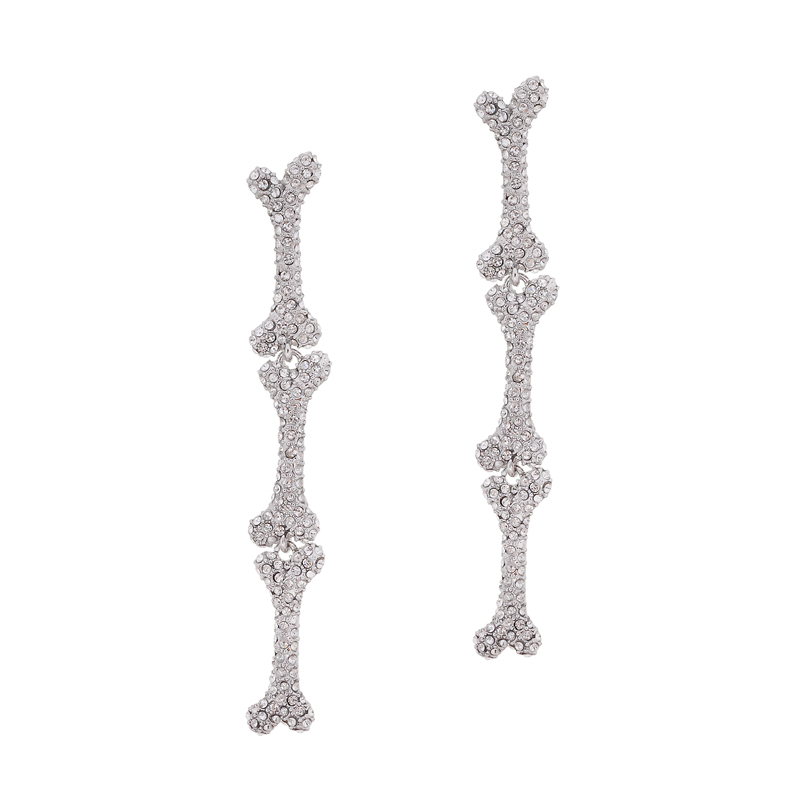 NO:103334,The Queen Mother of the Cialis three bones earrings in white gold, the Queen Mother of the Cialis earrings in white19860909西太后三骨头耳钉白金色,西太后耳钉,Jewelry