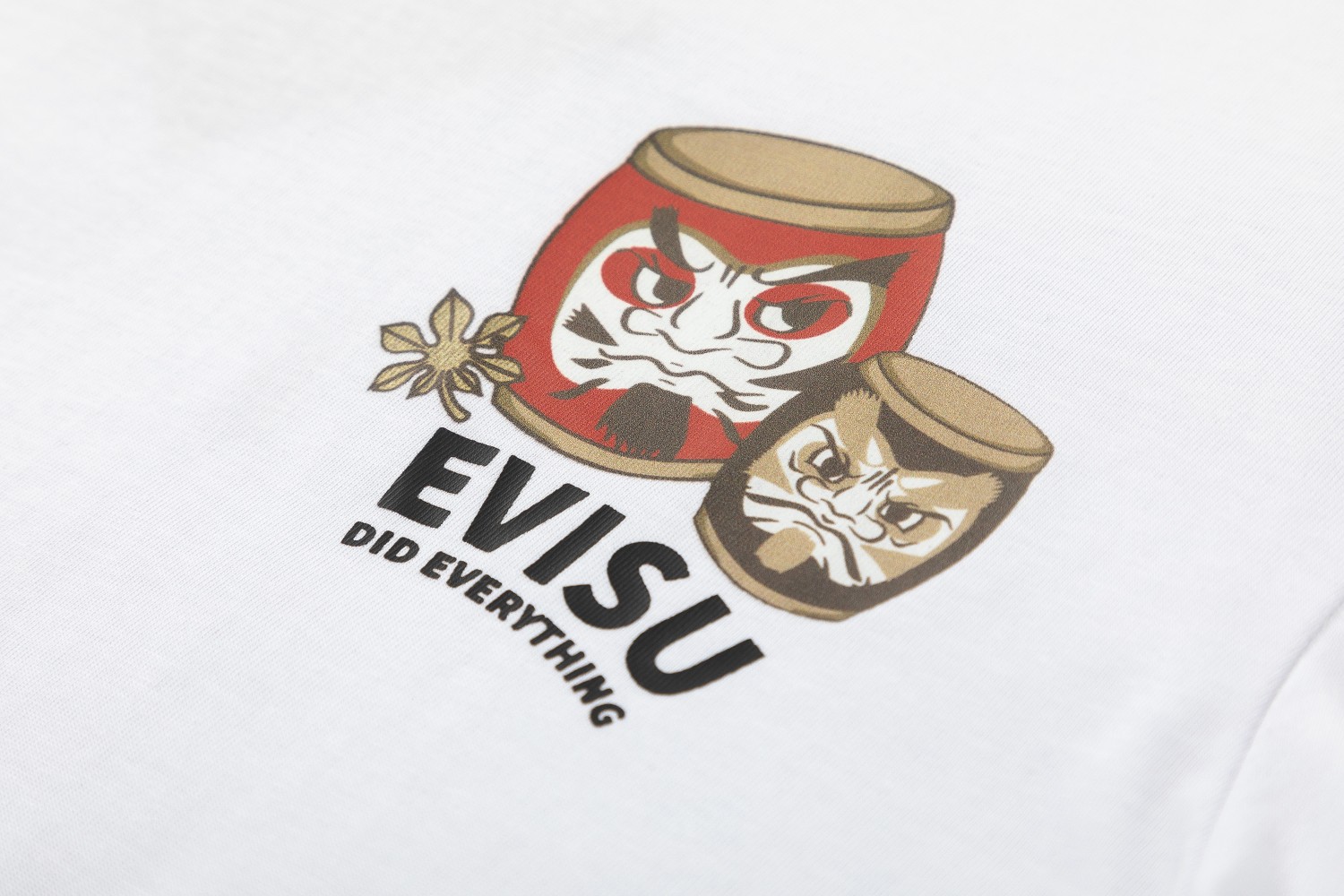 高版本Evisu/福神太鼓达摩印花短袖