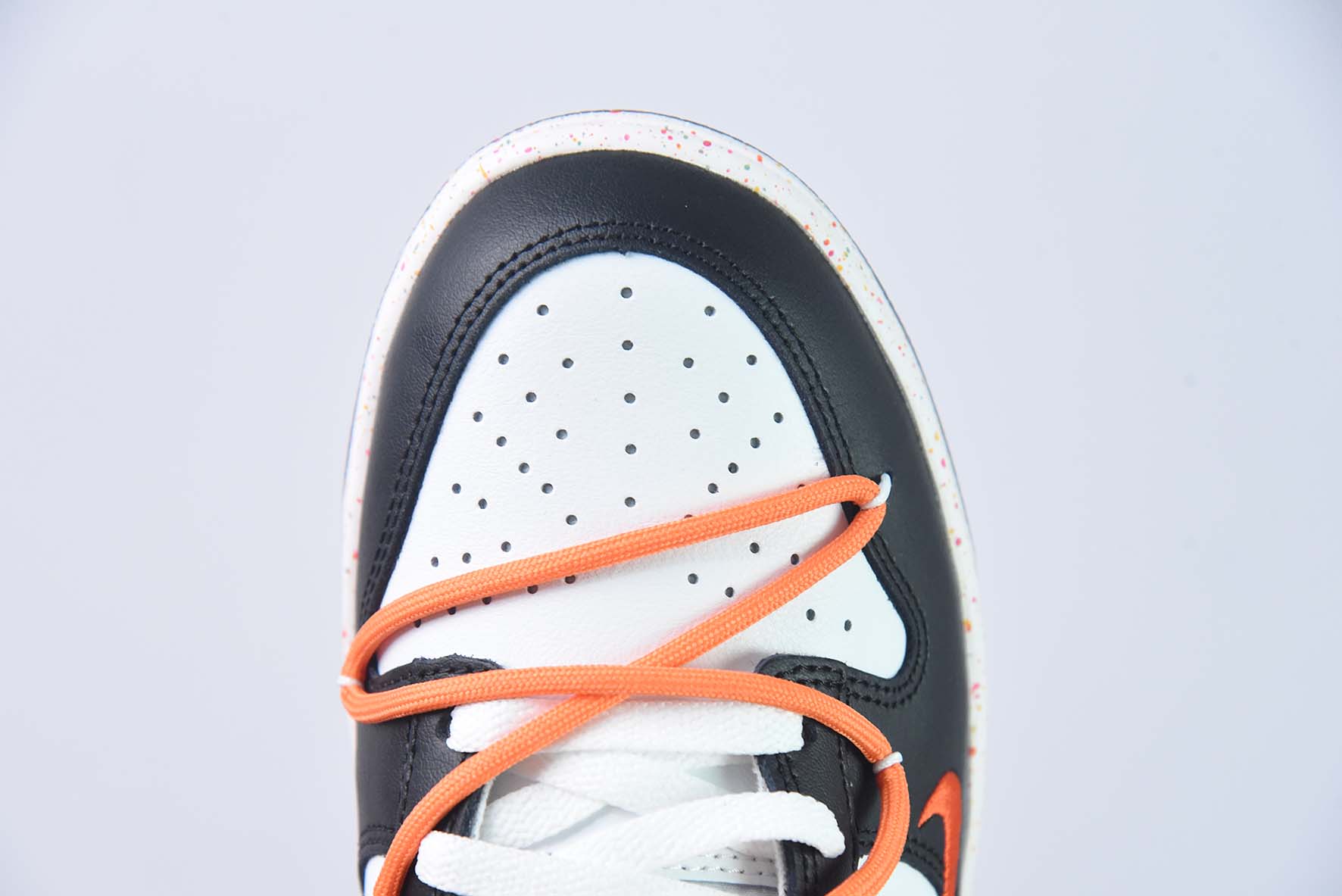 Nike SB Dunk Low 三勾解构抽绳鞋带 黑白橙色 货号:FD4623 144