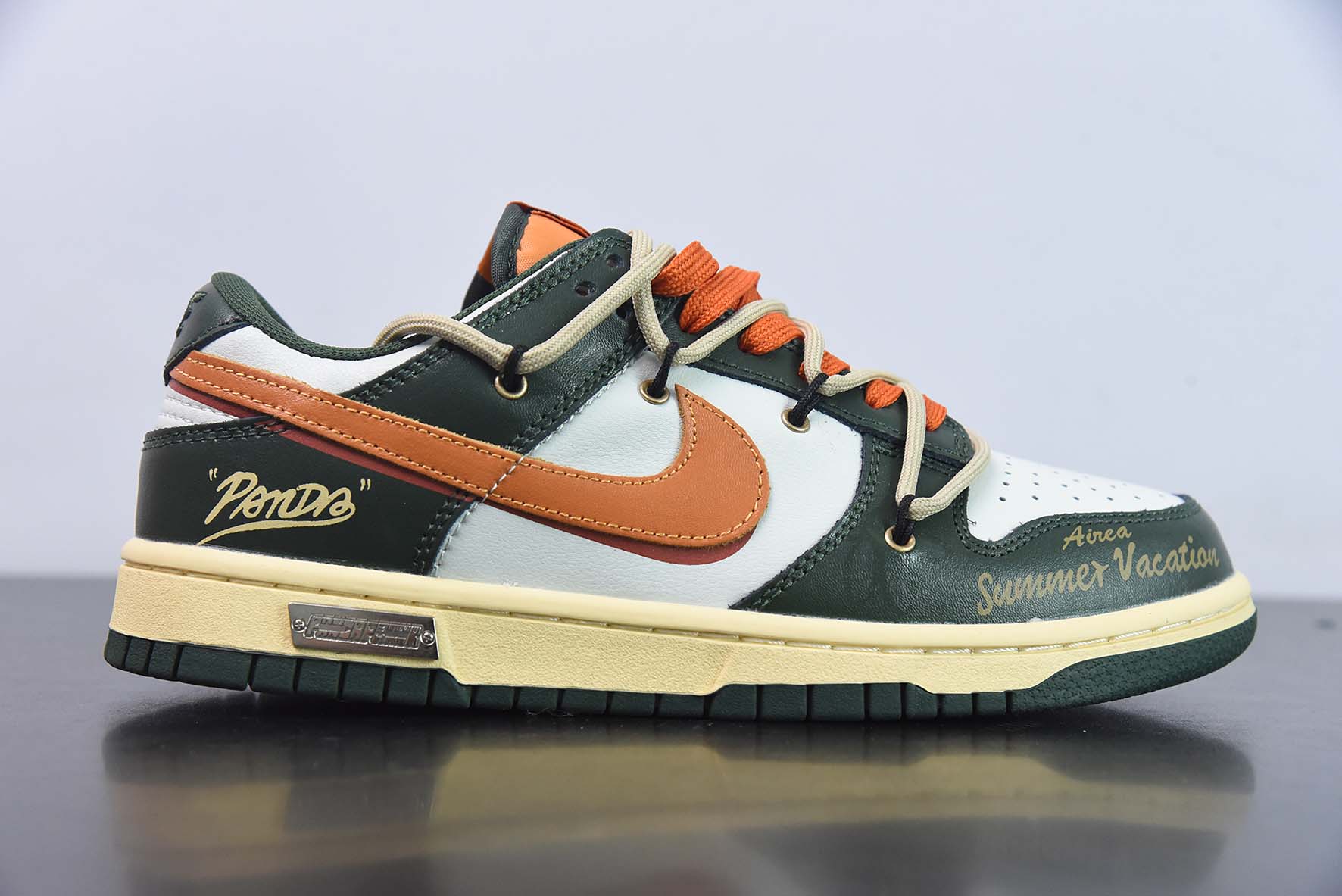 NK Dunk Low 客制配色 白黑橙绑带解构低帮运动休闲板鞋货号 DD1391-300