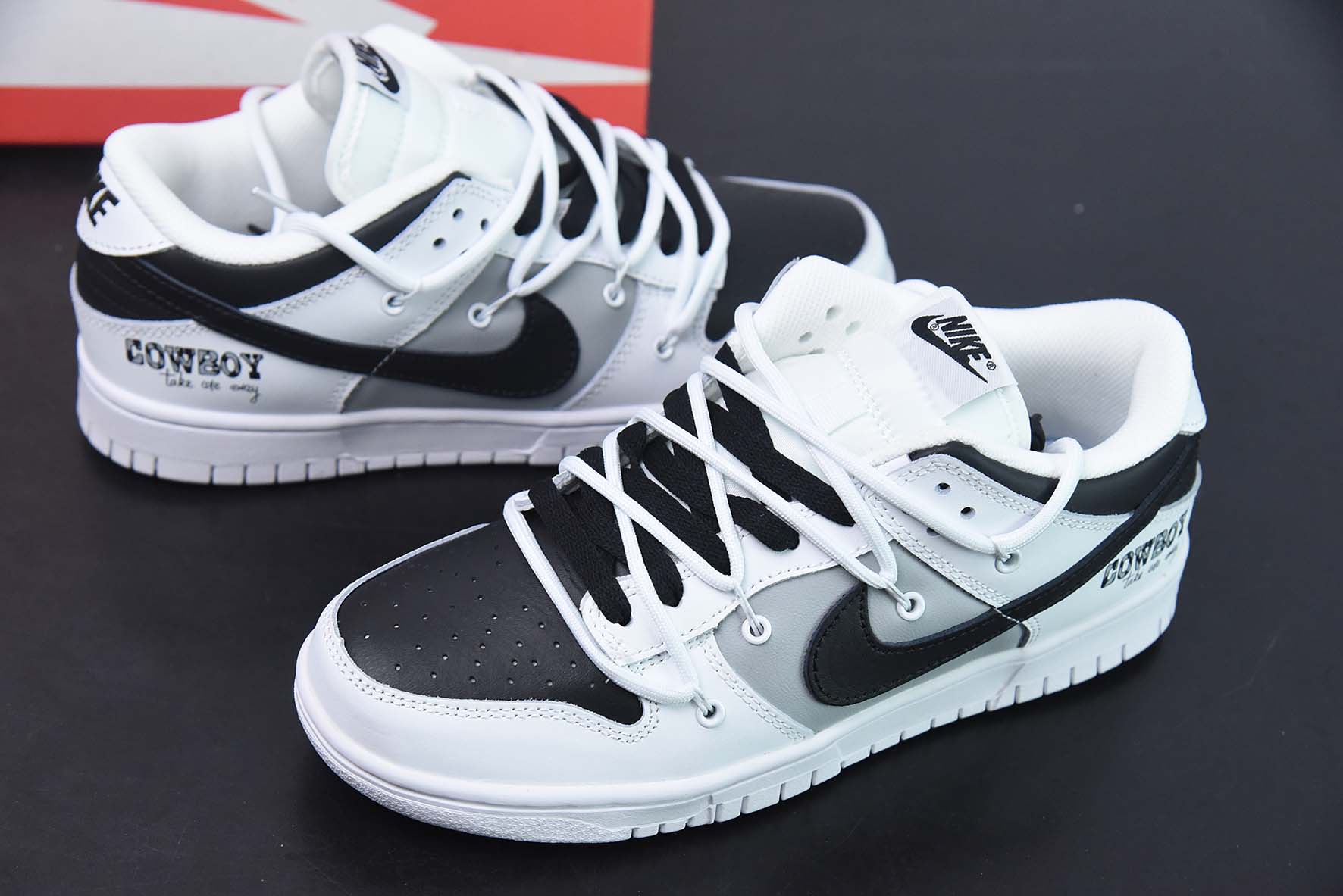 NK Dunk Low SB低帮解构绑带黑白灰低帮运动鞋 货号：DJ6188-101
