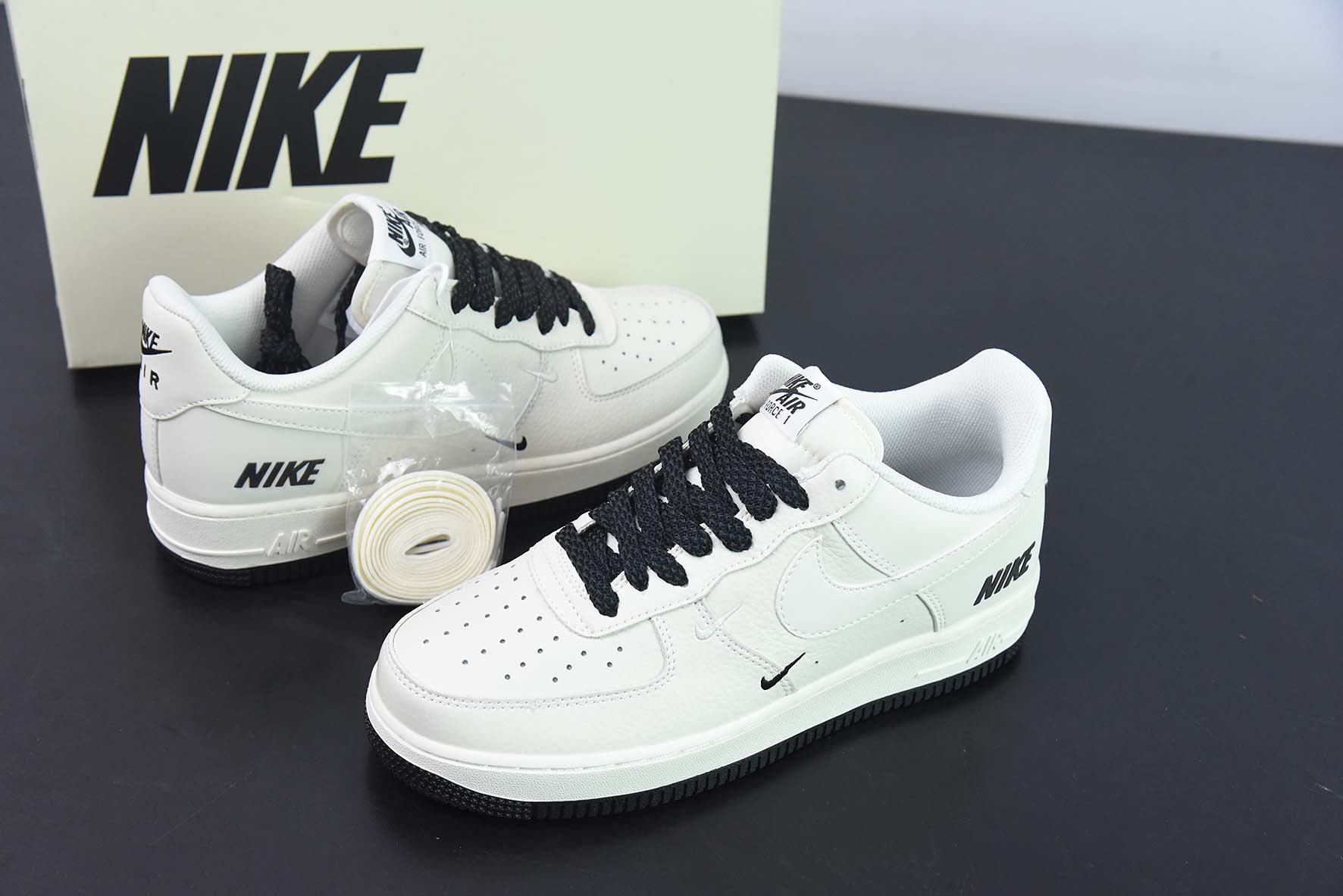 Nk Air Force 1'07 Low 三勾系列 米黑经典 空军一号低帮休闲板鞋 货号:TV2306-257