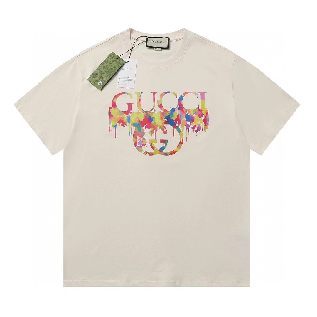 Gucci Odzież T-Shirt Kolor moreli Czarny Bawełna Krótki rękaw