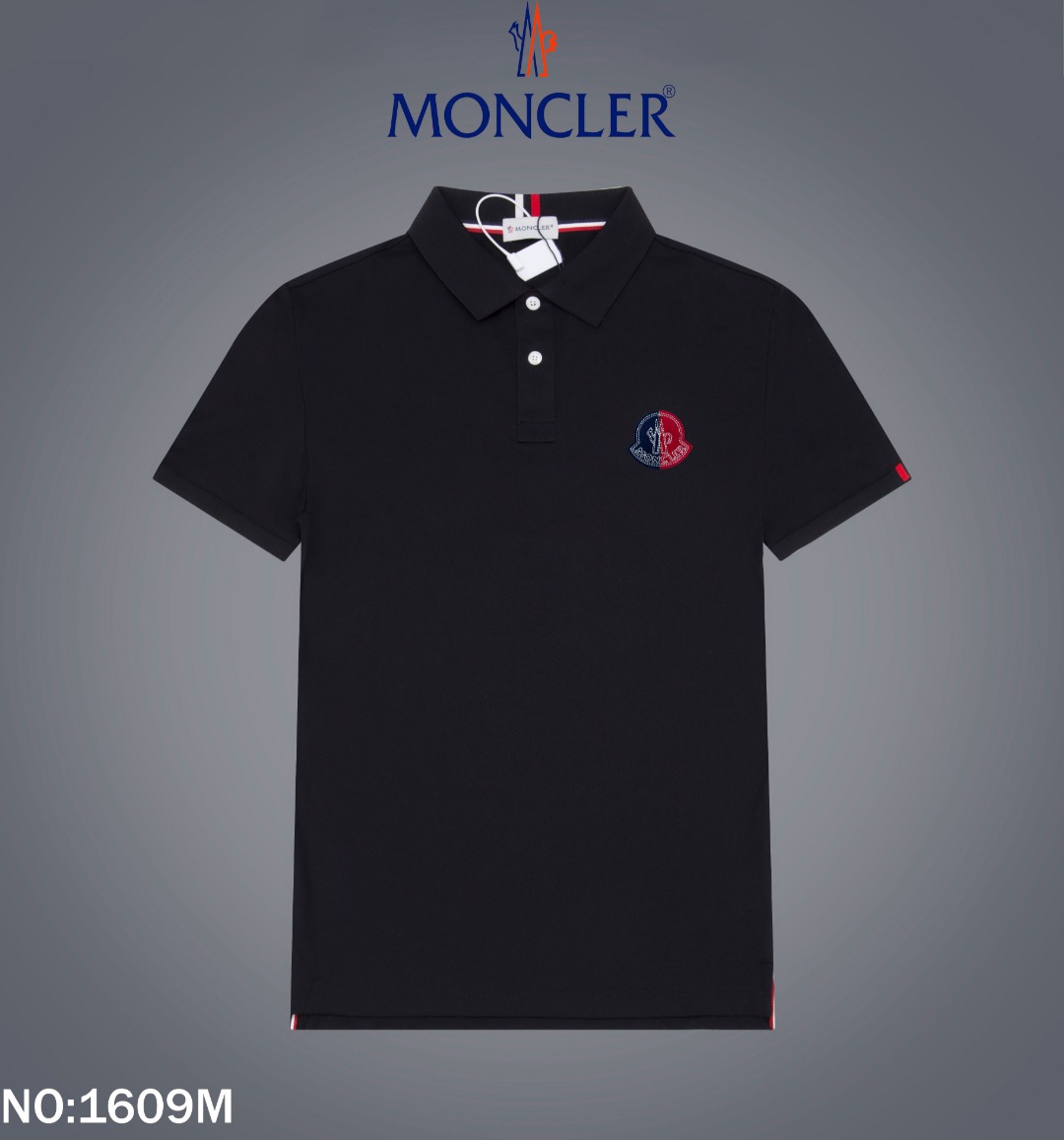 Moncler Ropa Camiseta Negro Blanco Bordado Colección de verano Manga corta