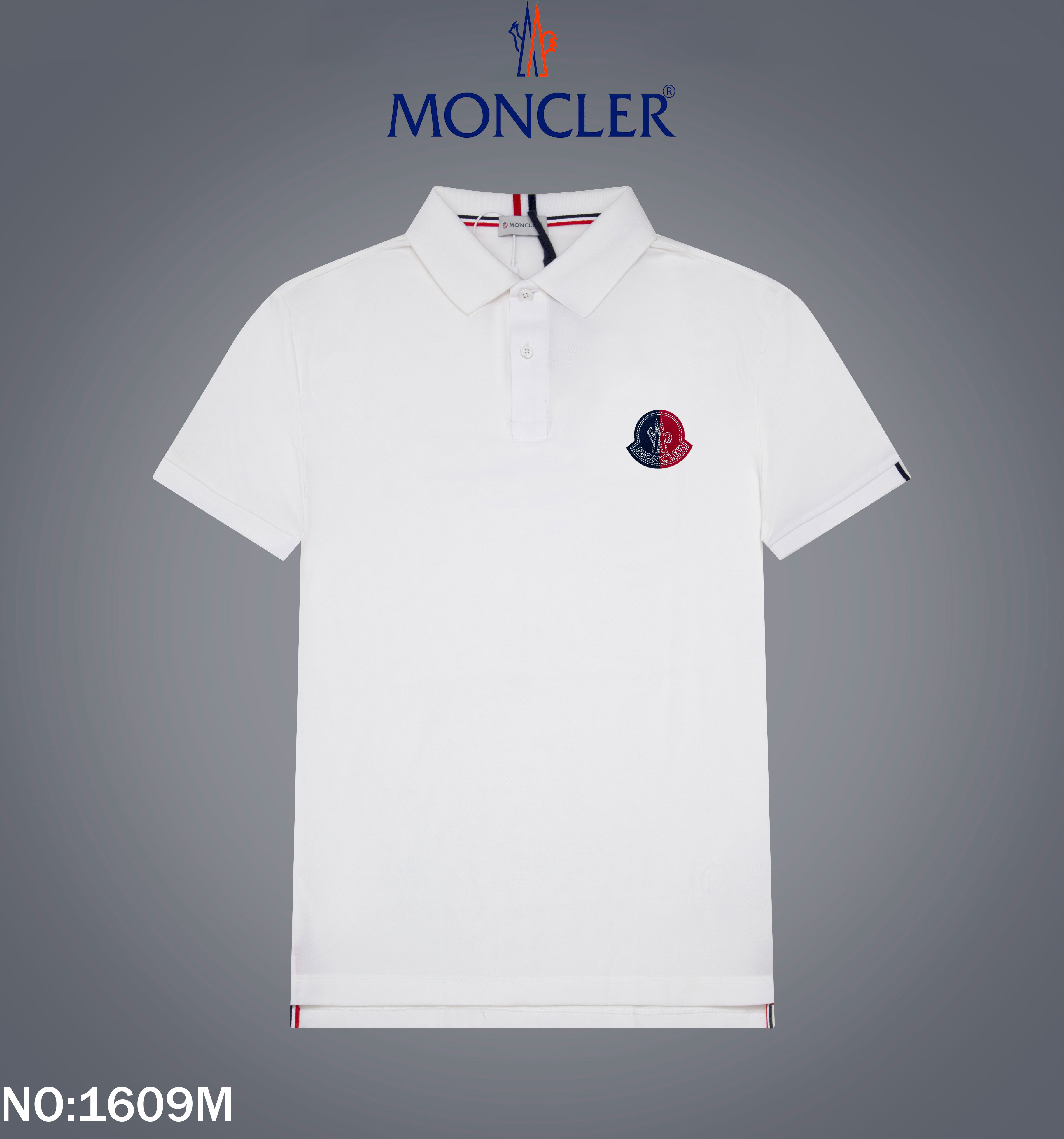 Moncler Ropa Camiseta Negro Blanco Bordado Colección de verano Manga corta