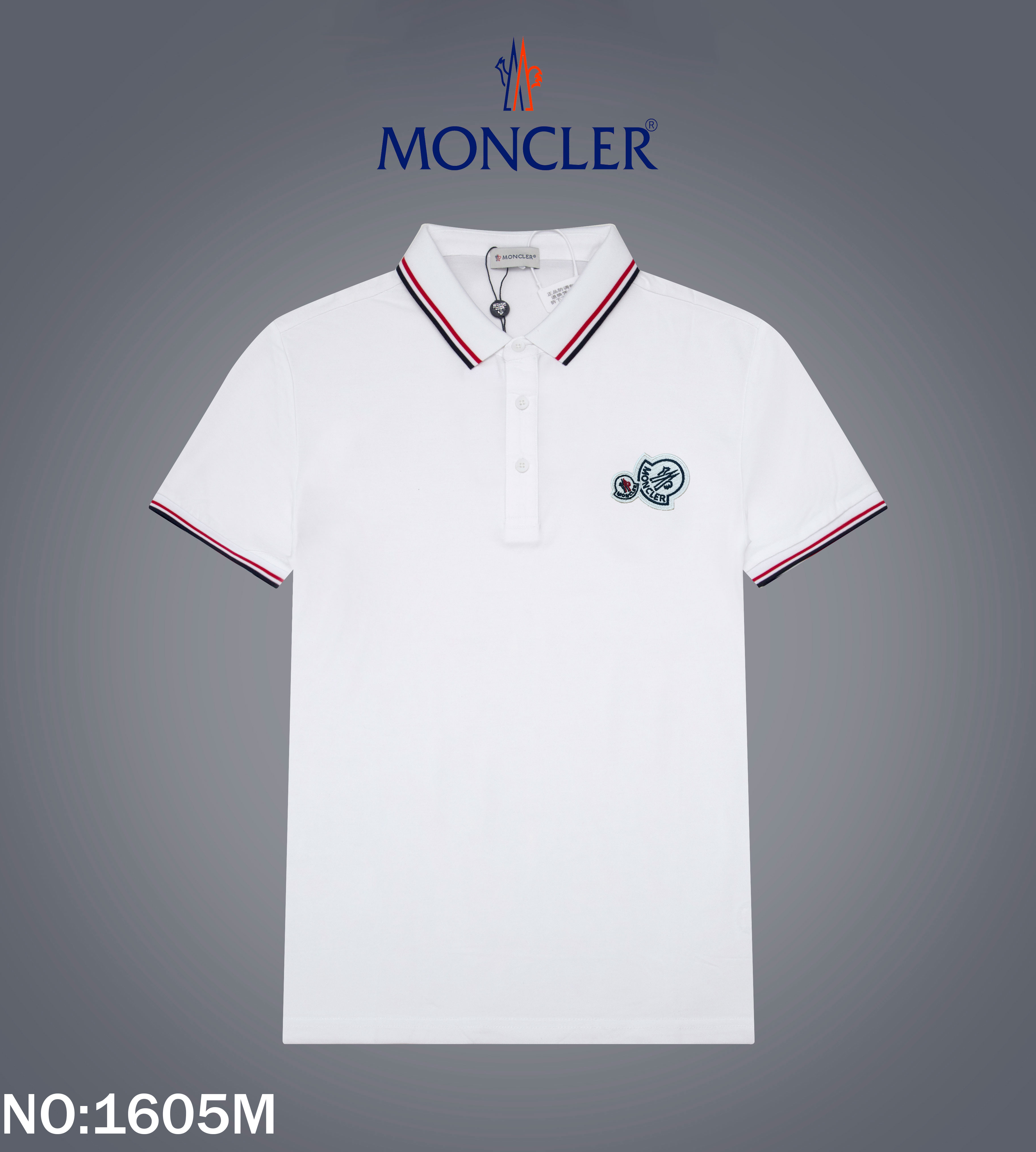 Moncler Ropa Camiseta Negro Blanco Bordado Colección de verano Manga corta