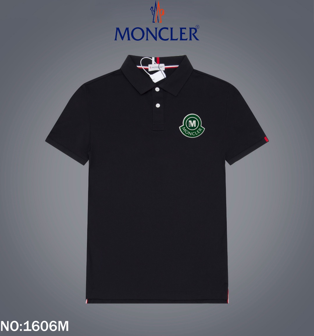 Moncler Ropa Camiseta Negro Blanco Bordado Colección de verano Manga corta