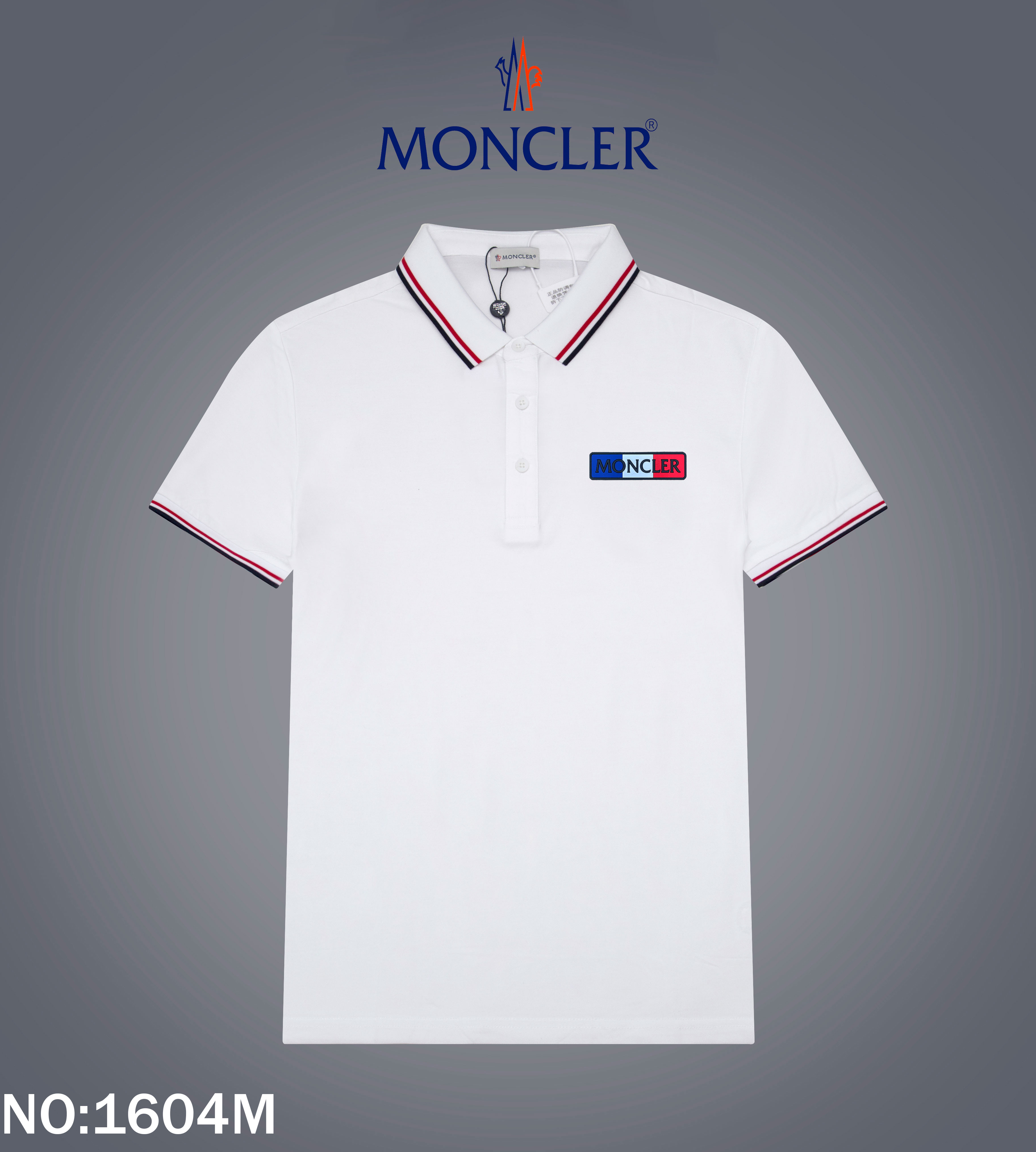 Moncler Ropa Camiseta Negro Blanco Bordado Colección de verano Manga corta