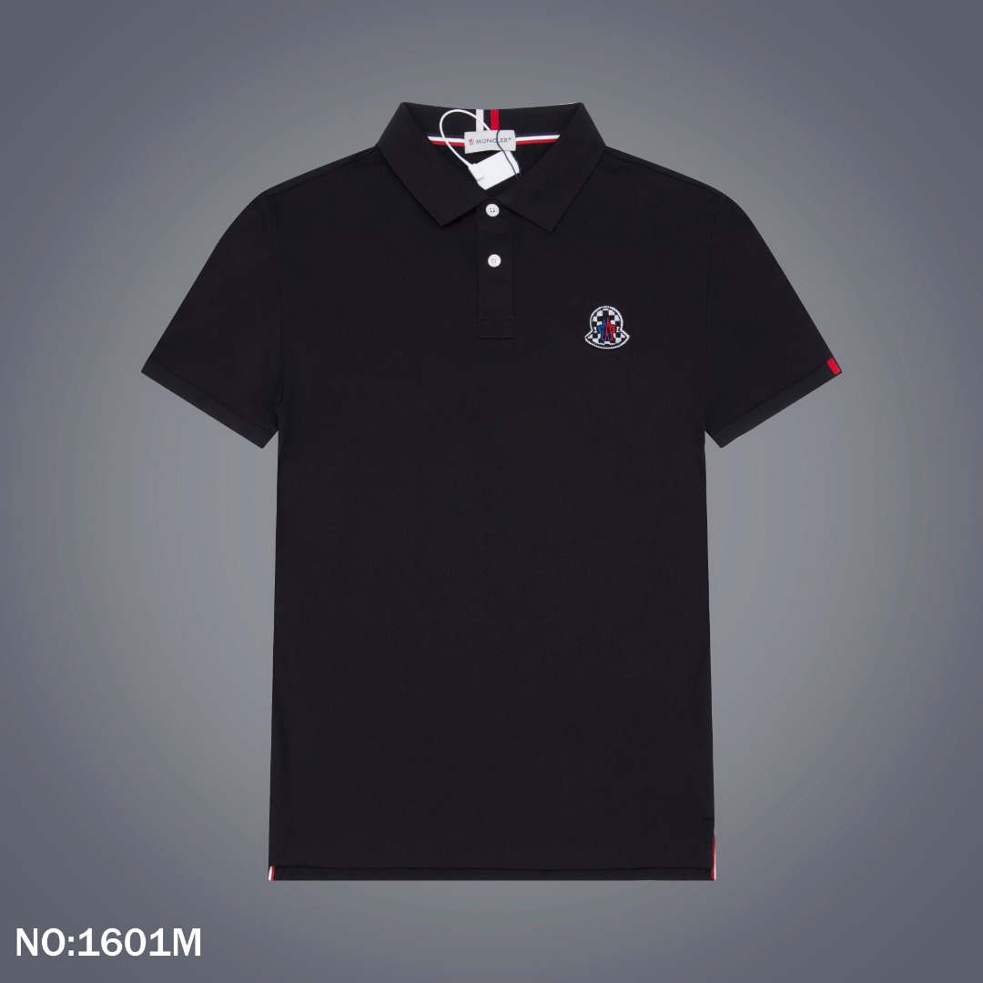 Moncler Ropa Camiseta Negro Blanco Bordado Colección de verano Manga corta