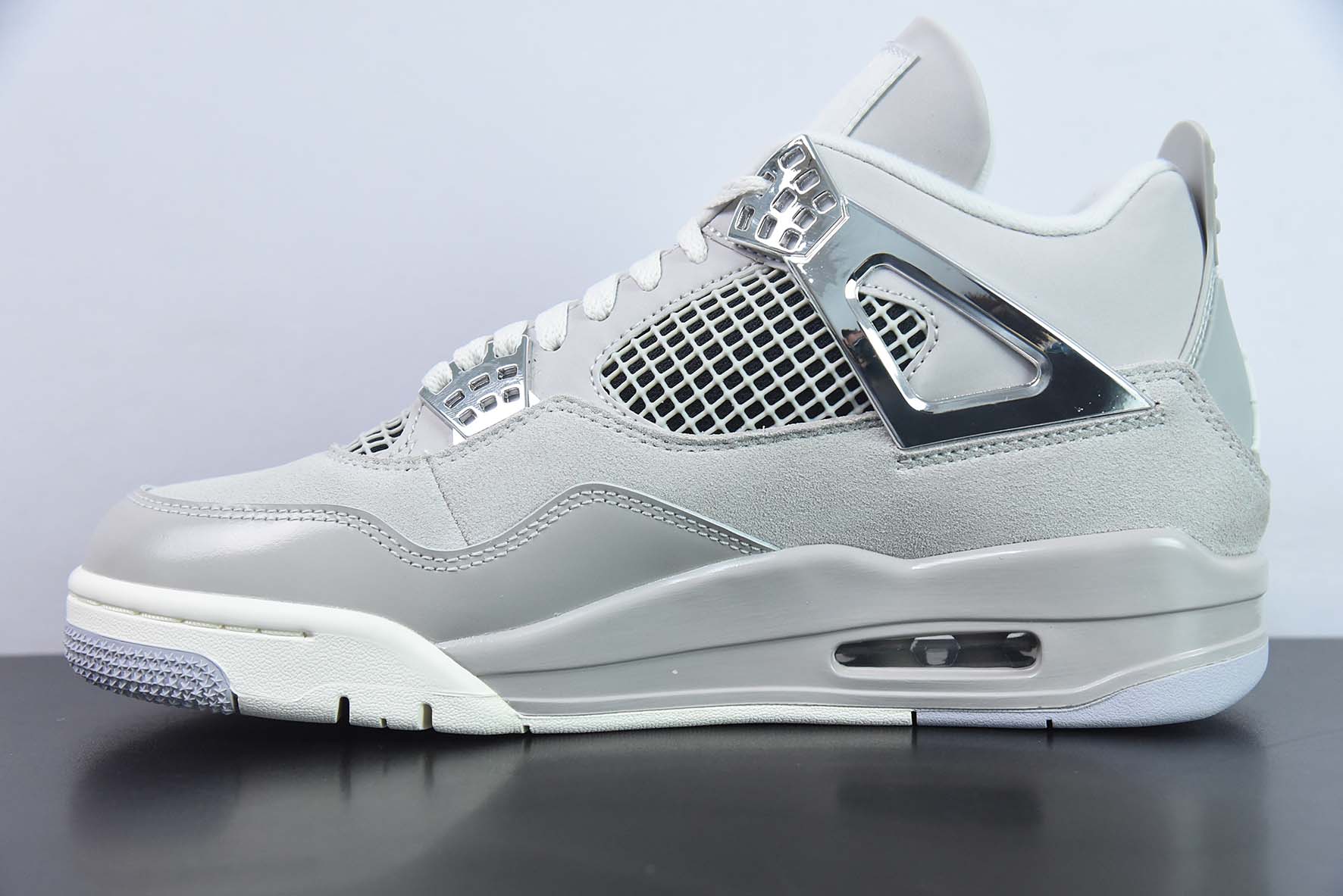 Air Jordan AJ4 Retro AJ4电镀银运动鞋 货号：AQ9129-001
