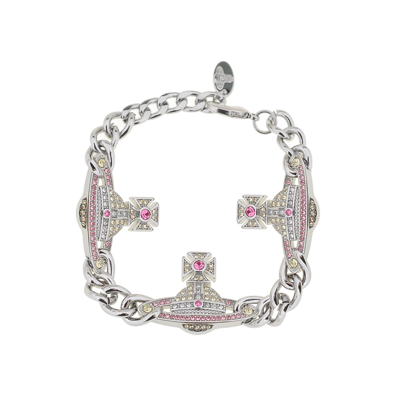 NO:101712,Queen Mother of the Cities KIKA full diamond Cuban chain bracelet-platinum pink yellow diamond, Queen Mother of the Cities, bracelet19860909西太后多KIKA满钻古巴链手链-白金粉黄钻,西太后,bracelet,Jewelry