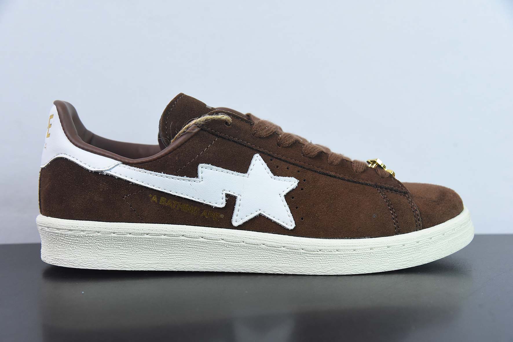 Adidas VAJA61814837 BAPE x Adidas AD Originals Campus 80s "30th Anniversary" "gamuza marrón oscuro hebilla do…