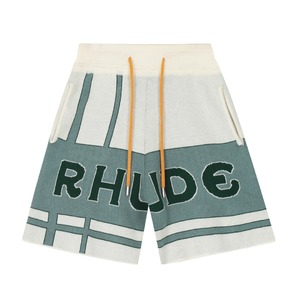 Rhude Clothing Pants & Trousers Shorts Blue Red White Unisex Knitting Plastic Wool Fall Collection Short Sleeve