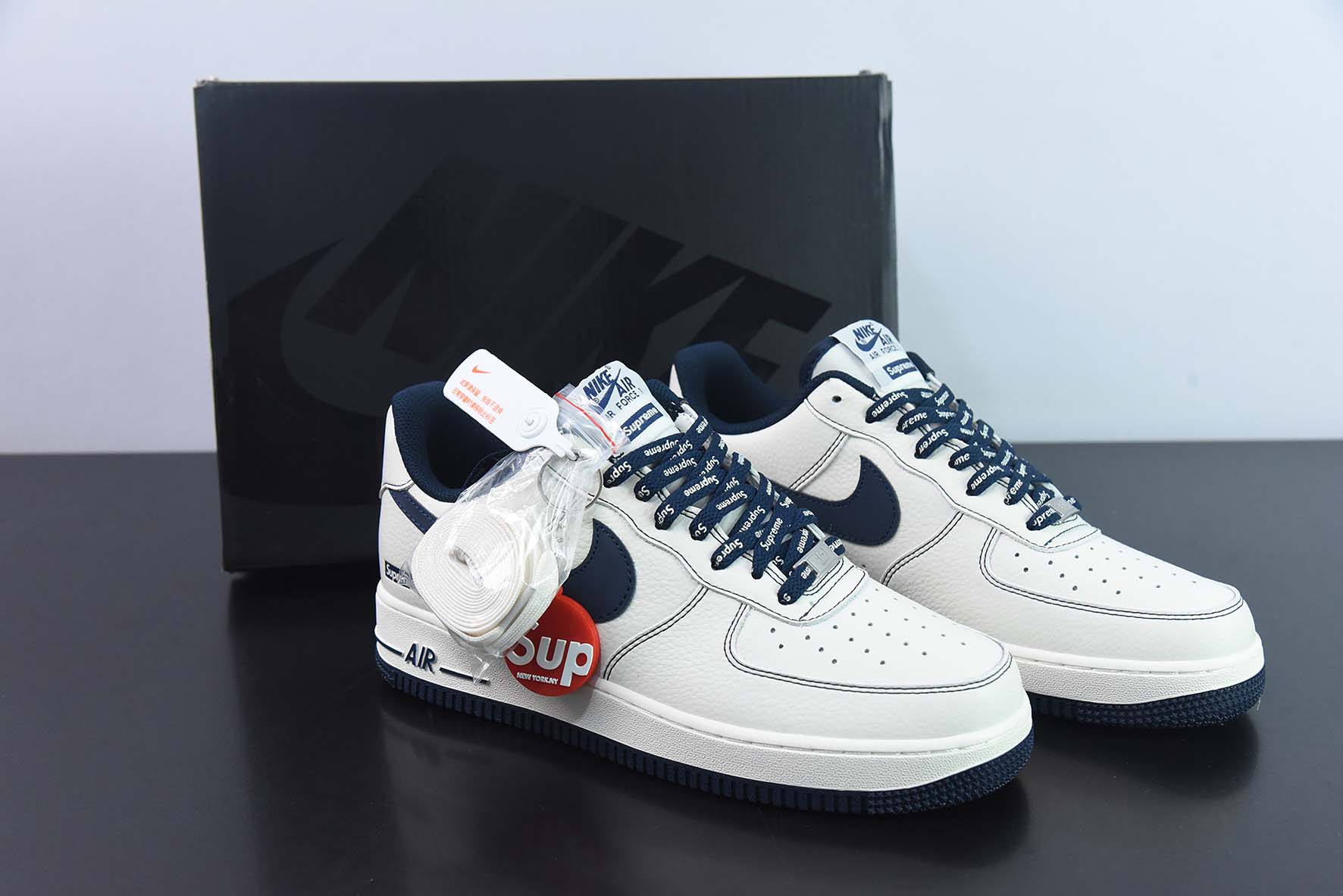 NK Air Force 1‘07 Low 深蓝 联名款 空军一号低帮休闲板鞋 货号:SU0220-005