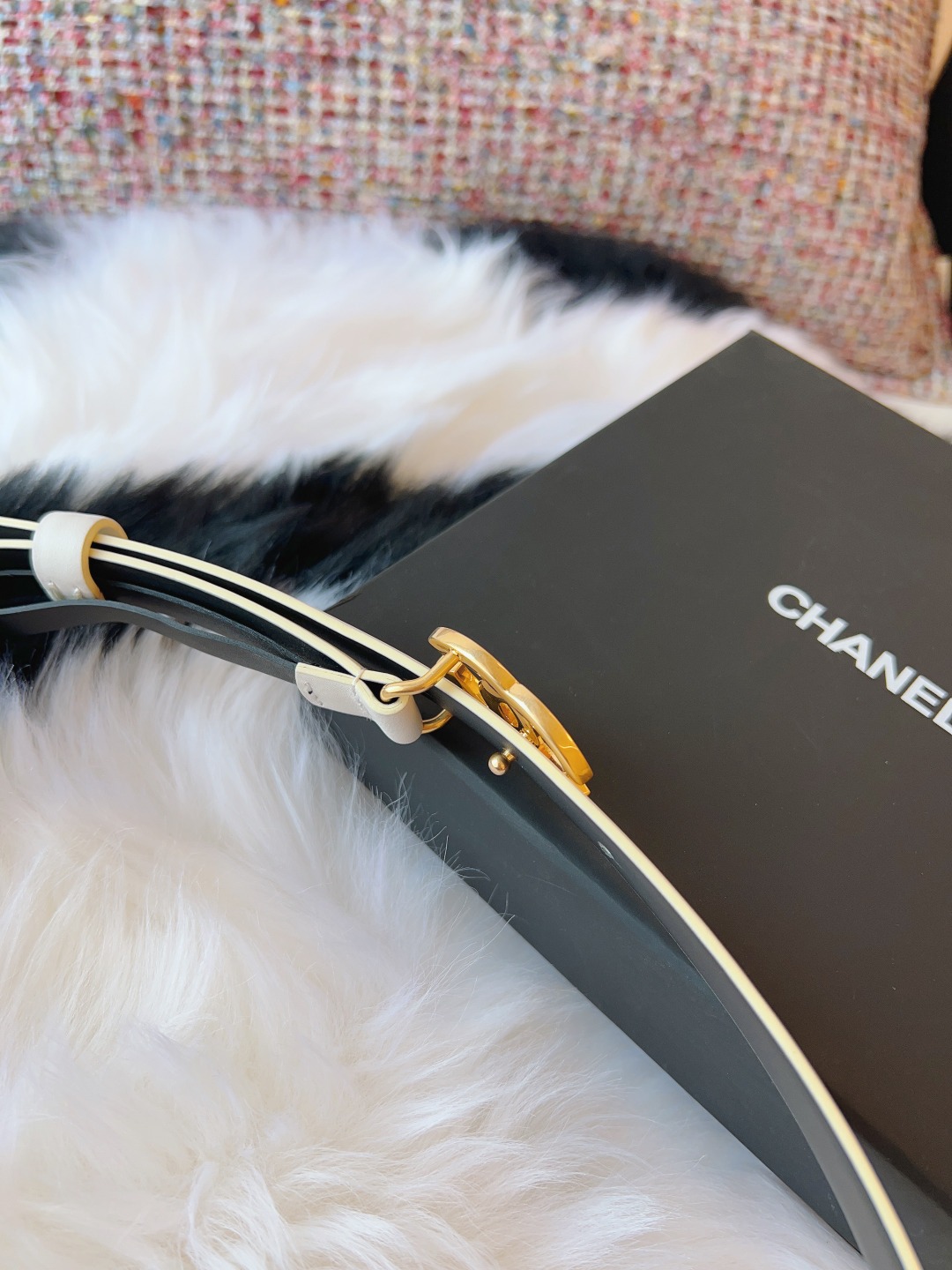 Chanel CHANEL（香奈儿）高端女士细腰带 双面 牛皮 手感柔软舒适 女士 款 优雅 宽度2.0CM
