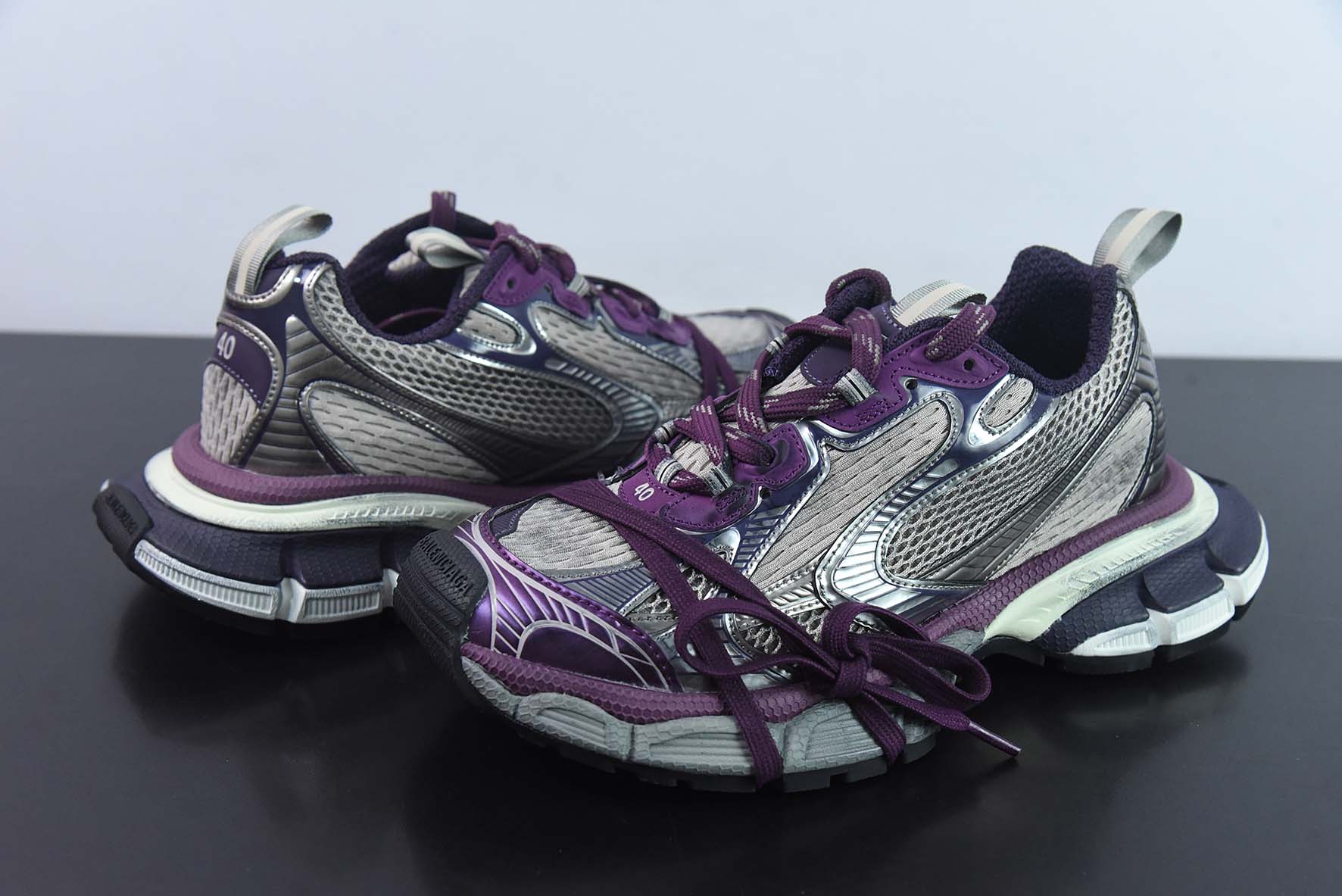 BALENCIAGA 3XL Sneakers 巴黎世家十代网布系带低帮走秀复古老爹鞋