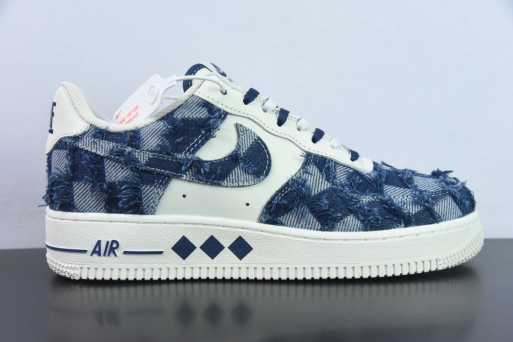 Nike Air Force 1 AF1 空军一号/低帮 白蓝 牛仔 格子 货号：FB0607-099